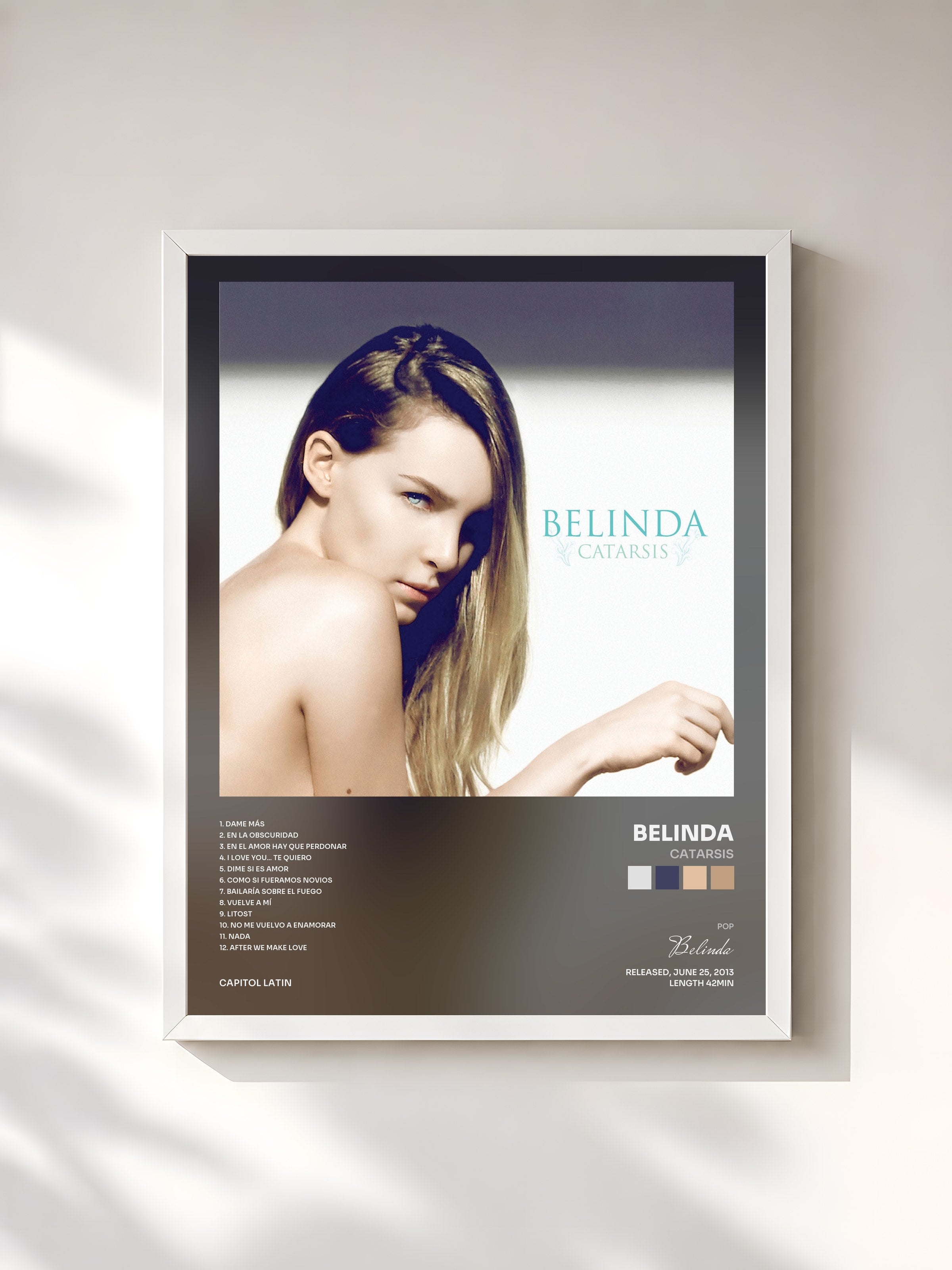#blanc Tableau de l'album Catarsis de Belinda, cadre blanc, imprimé et encadré en France