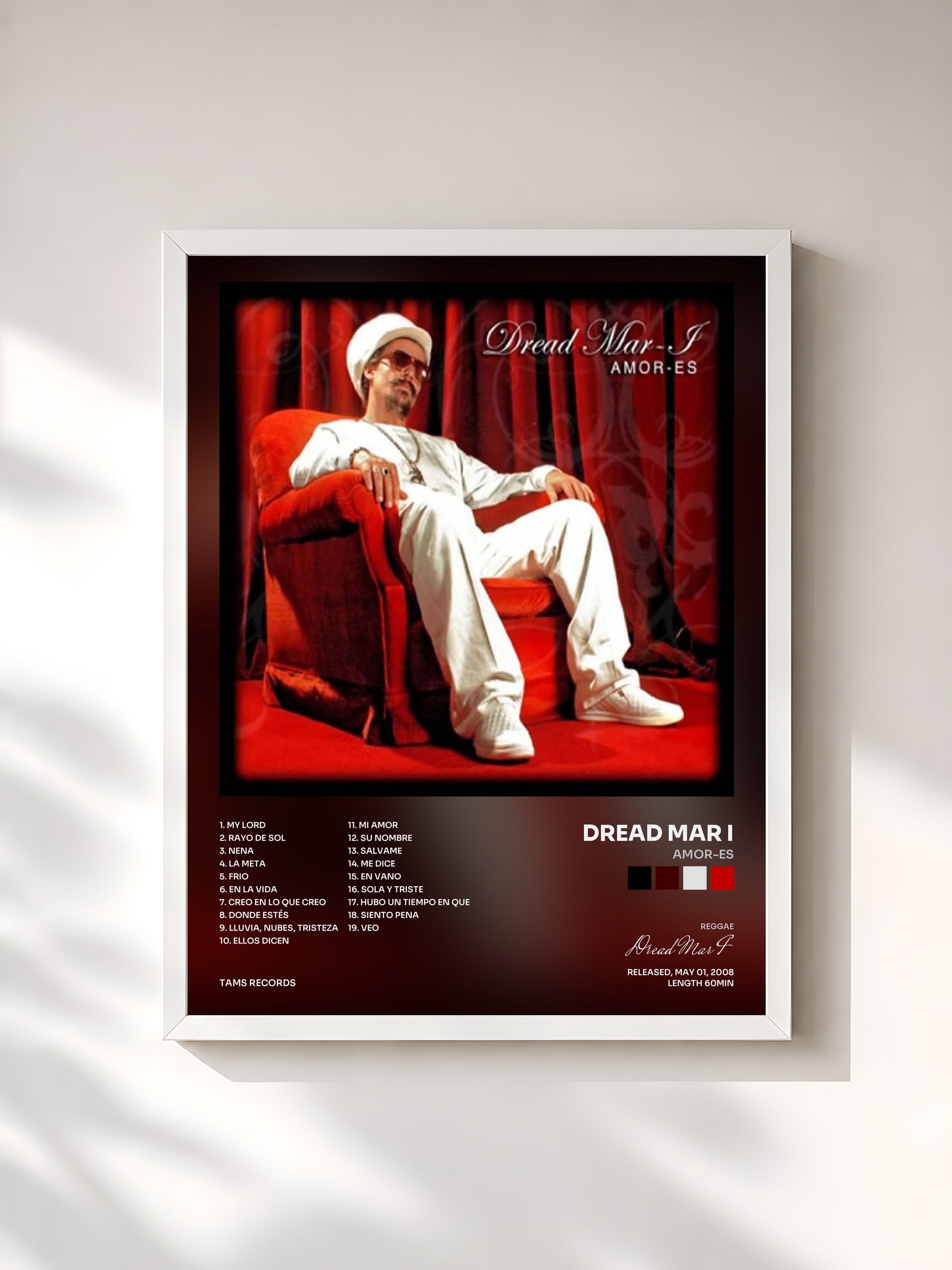 #blanc Tableau de l'album Amor-es de Dread Mar I, cadre blanc, imprimé et encadré en France