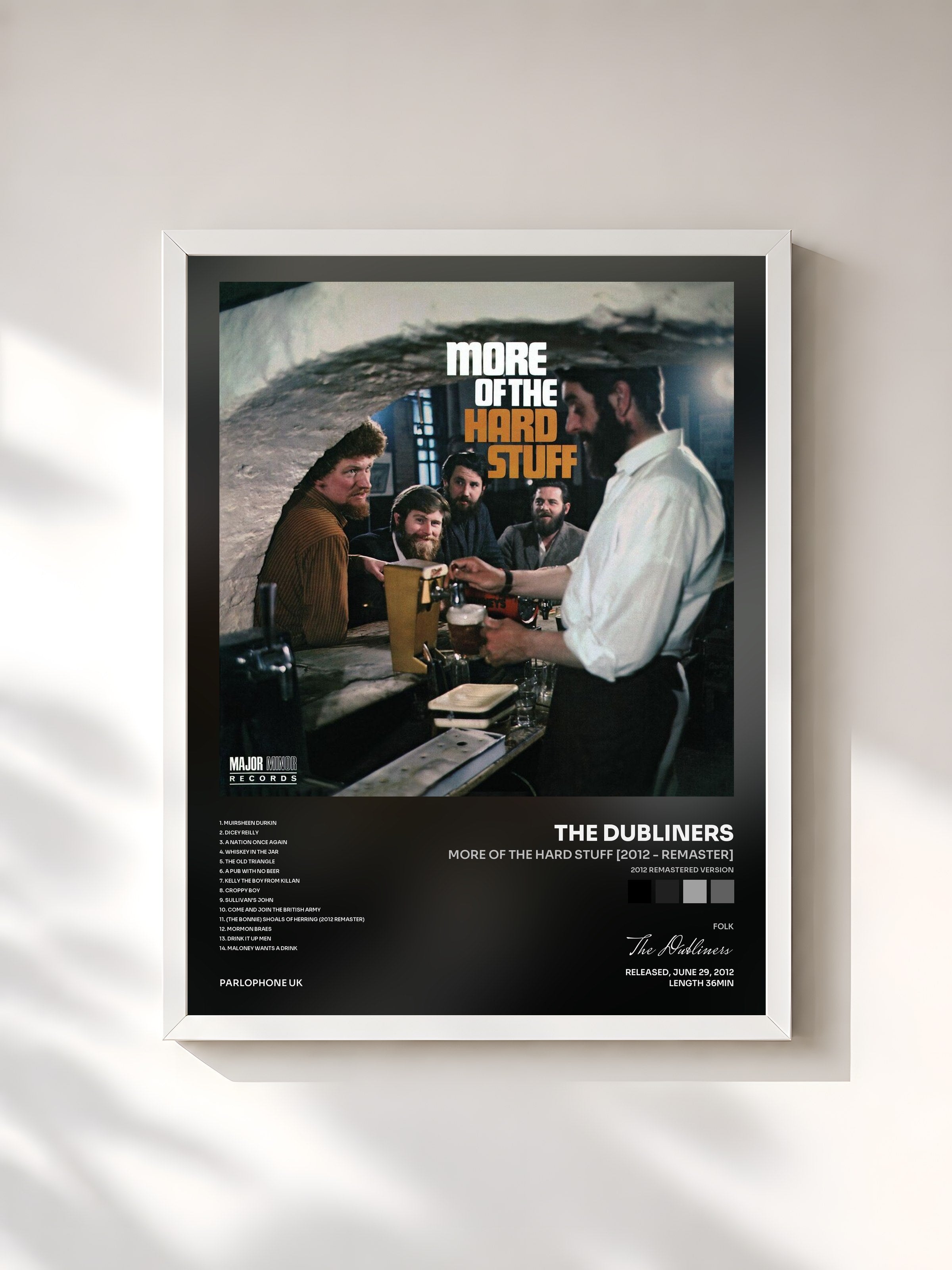 #blanc Tableau de l'album More of the Hard Stuff [2012 - Remaster] (2012 Remastered Version) de The Dubliners, cadre blanc, imprimé et encadré en France