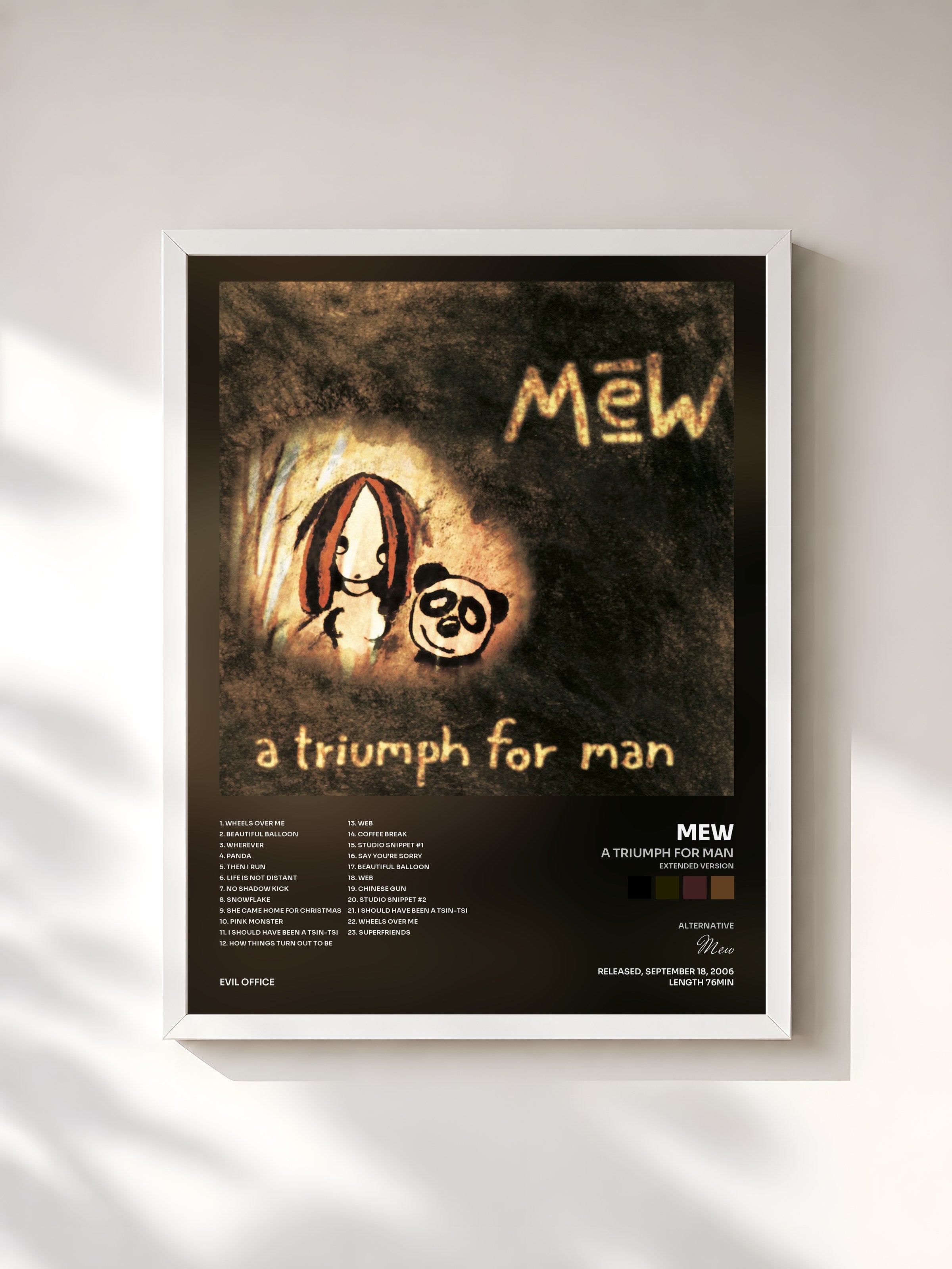 #blanc Tableau de l'album A Triumph for Man (Extended Version) de Mew, cadre blanc, imprimé et encadré en France