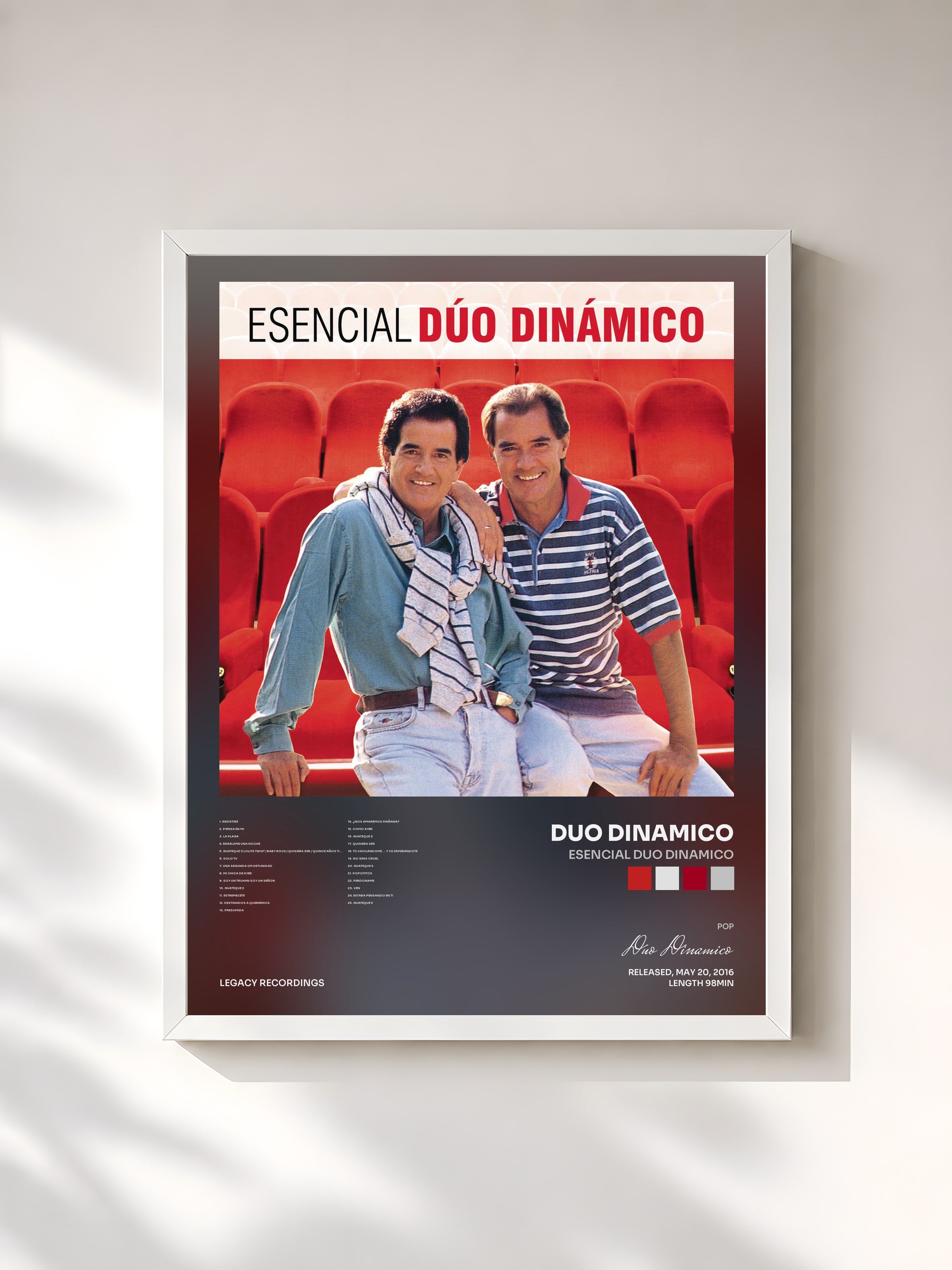 #blanc Tableau de l'album Esencial Duo Dinamico de Duo Dinamico, cadre blanc, imprimé et encadré en France