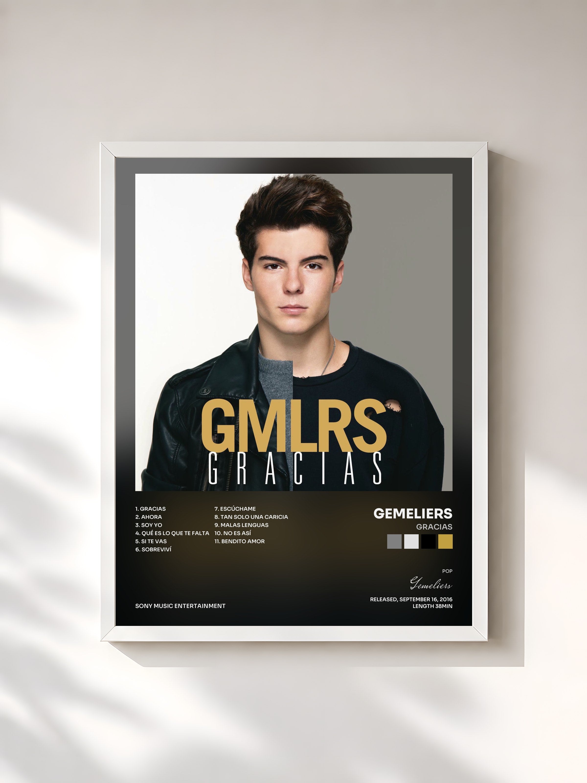 #blanc Tableau de l'album Gracias de Gemeliers, cadre blanc, imprimé et encadré en France