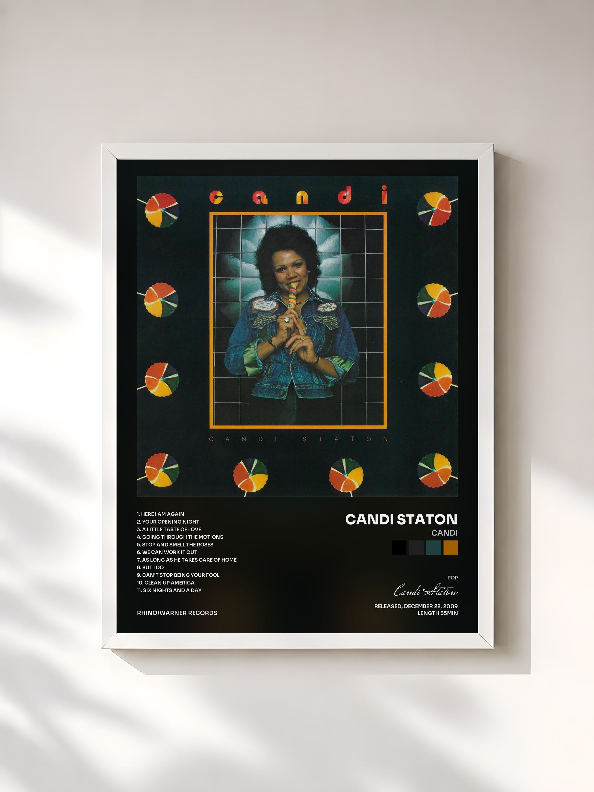 #blanc Tableau de l'album Candi de Candi Staton, cadre blanc, imprimé et encadré en France