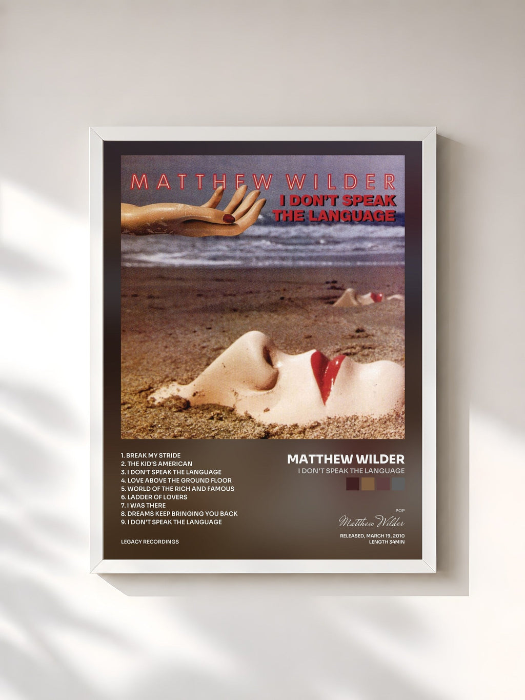 #blanc I Don't Speak The Language by Matthew Wilder as a framed art print, white frame, printed and framed in France