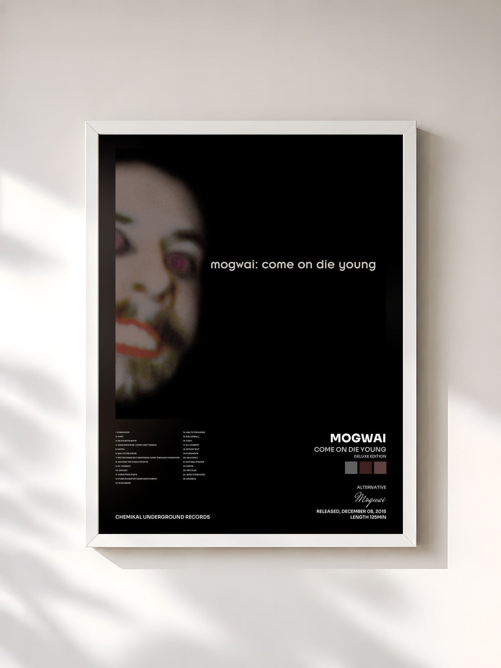 #blanc Come on Die Young (Deluxe Edition) di Mogwai in stampa incorniciata, cornice bianca, stampata e incorniciata in Francia
