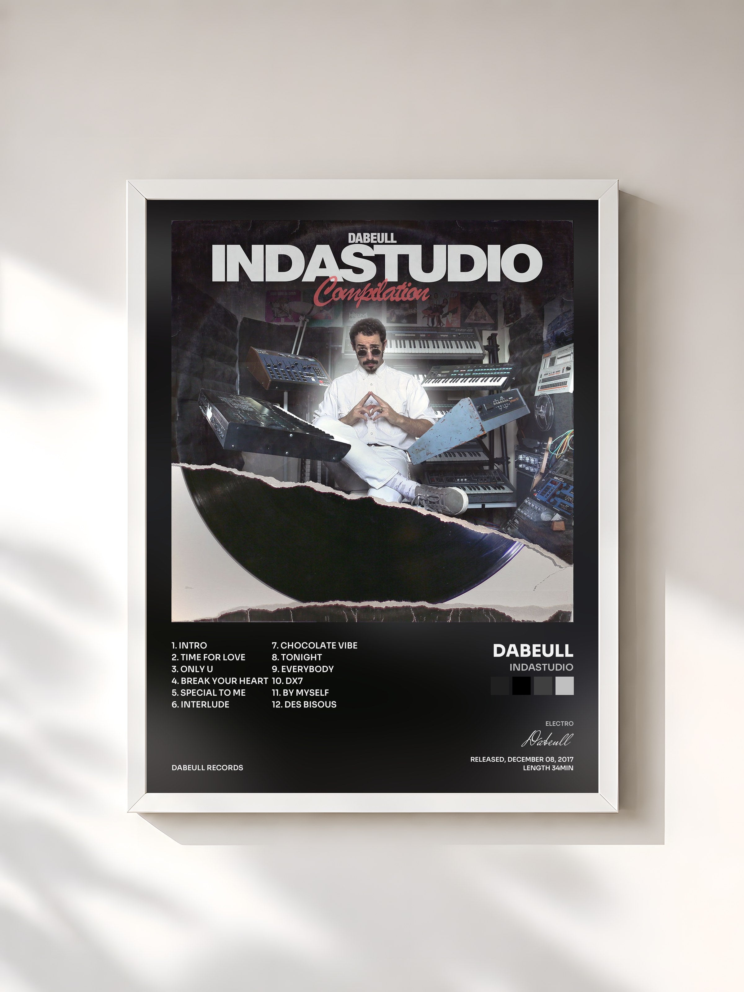 #blanc Tableau de l'album Indastudio de Dabeull, cadre blanc, imprimé et encadré en France