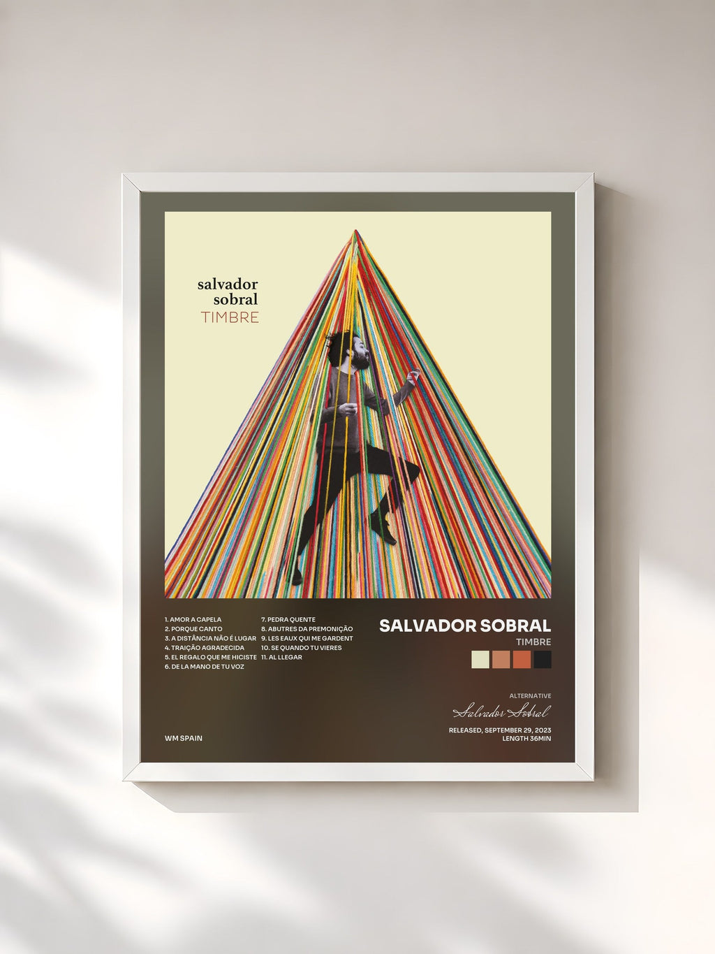 #blanc TIMBRE by Salvador Sobral as a framed art print, white frame, printed and framed in France