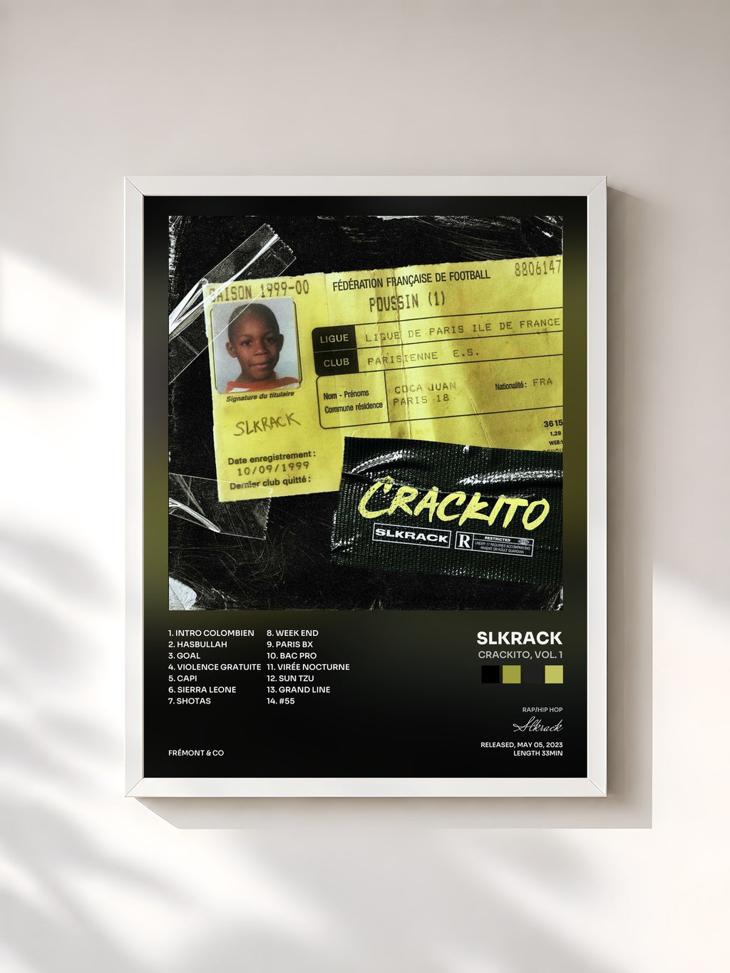 #blanc Tableau de l'album Crackito, vol. 1 de Slkrack, cadre blanc, imprimé et encadré en France