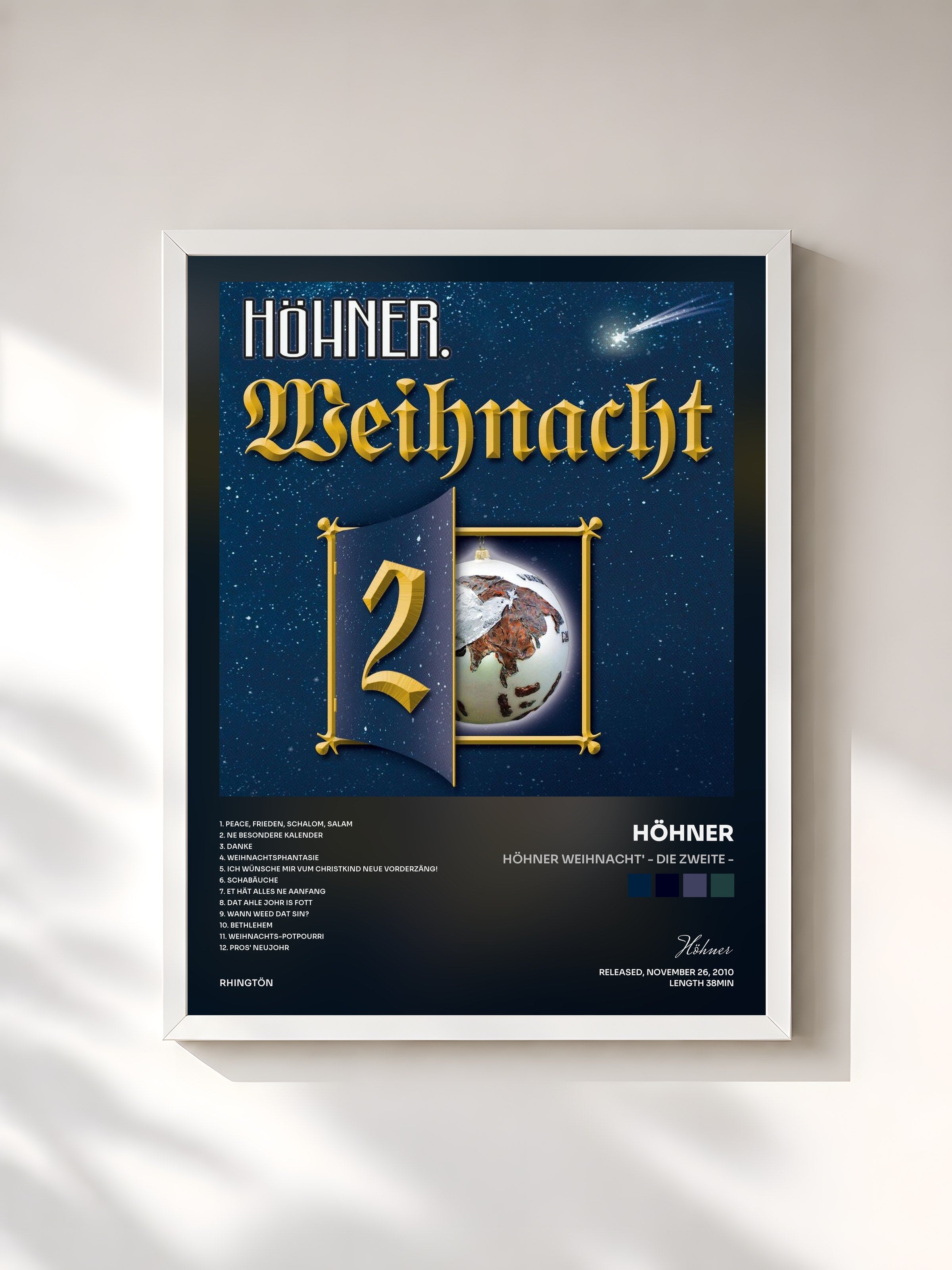 #blanc Tableau de l'album Höhner Weihnacht' - Die Zweite - de Höhner, cadre blanc, imprimé et encadré en France