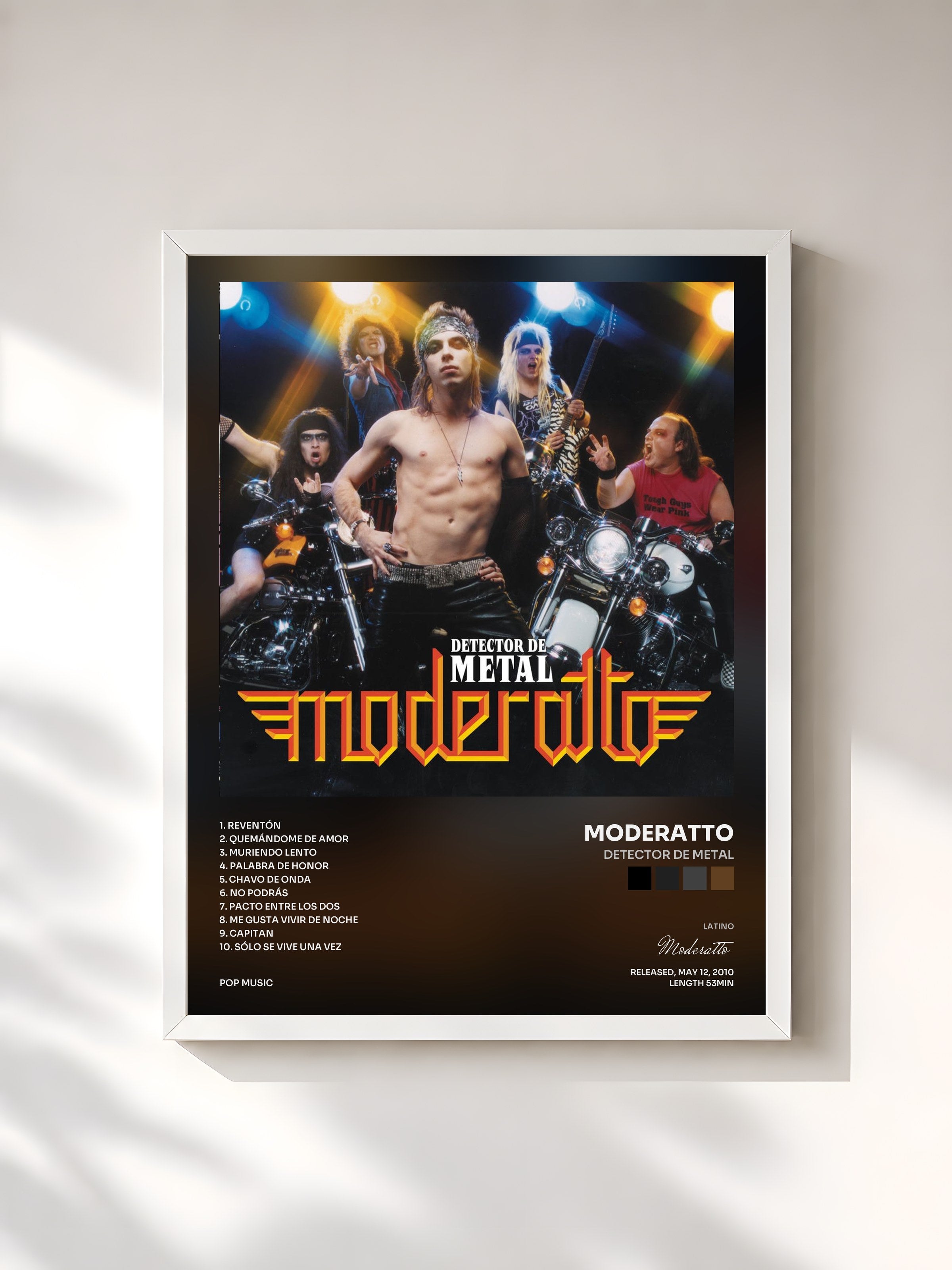 #blanc Tableau de l'album Detector De Metal de Moderatto, cadre blanc, imprimé et encadré en France