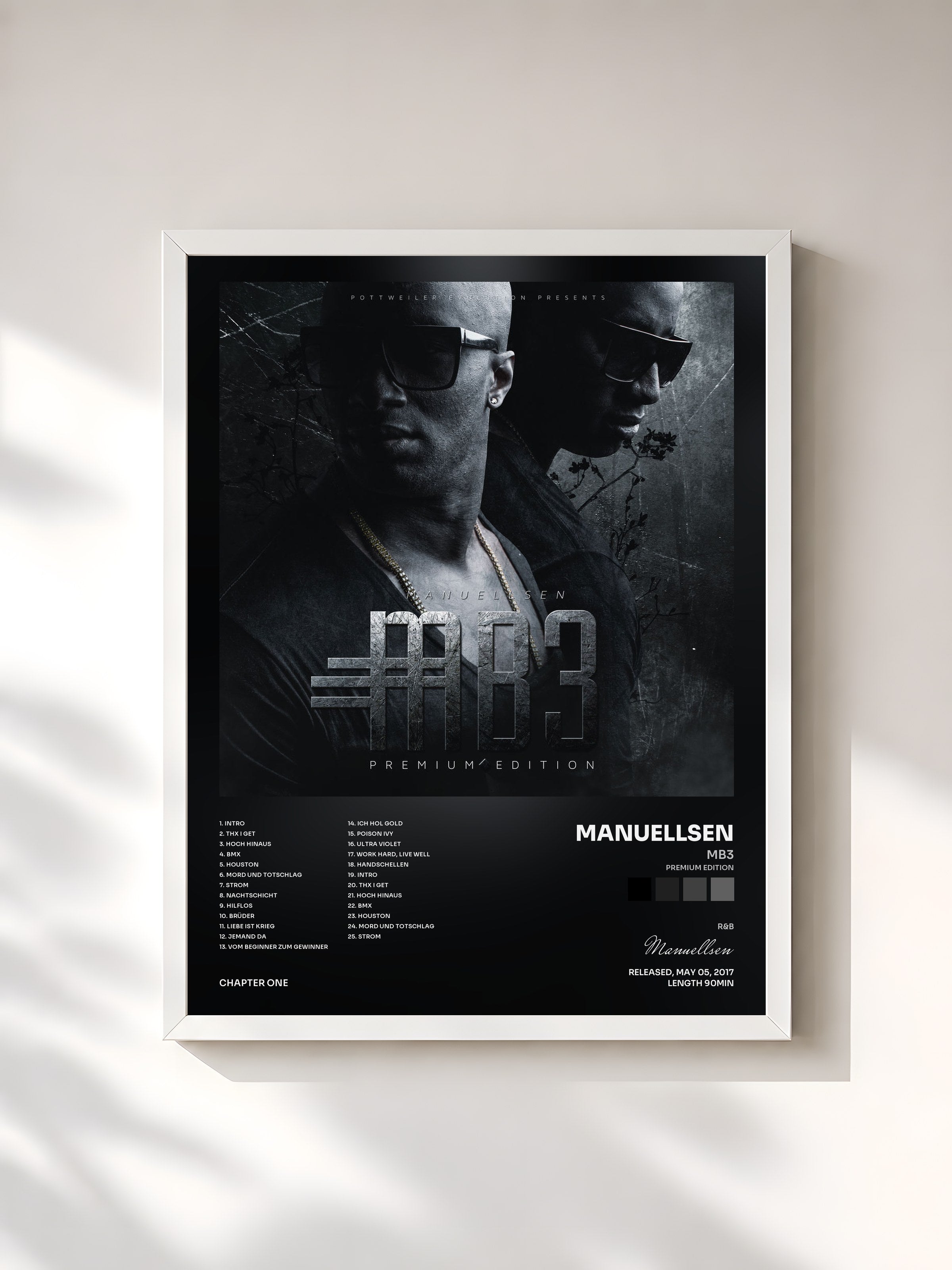 #blanc Tableau de l'album MB3 (Premium Edition) de Manuellsen, cadre blanc, imprimé et encadré en France