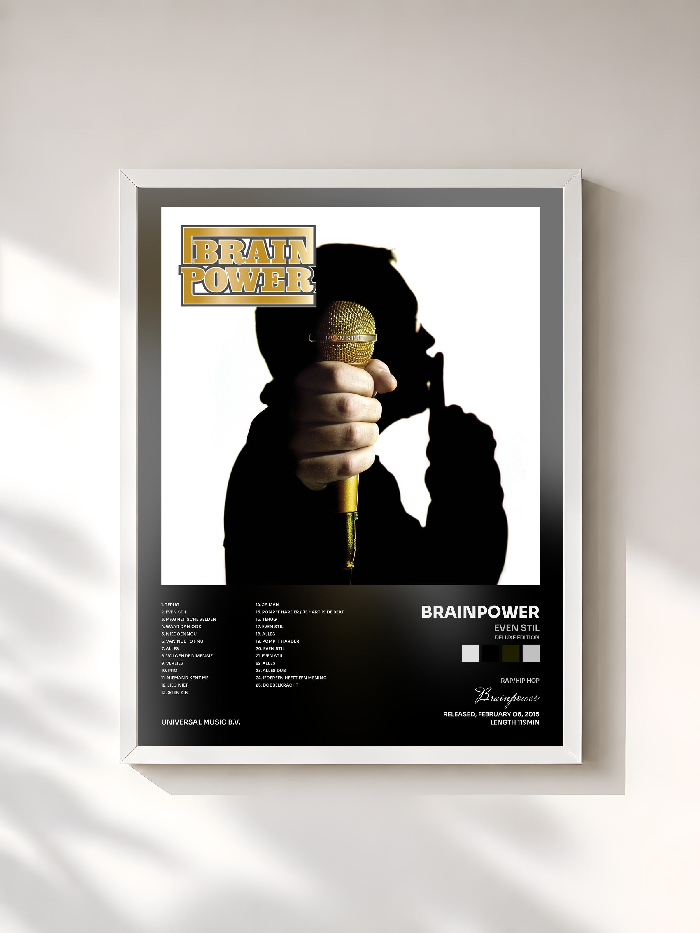 #blanc Tableau de l'album Even Stil (Deluxe Edition) de Brainpower, cadre blanc, imprimé et encadré en France