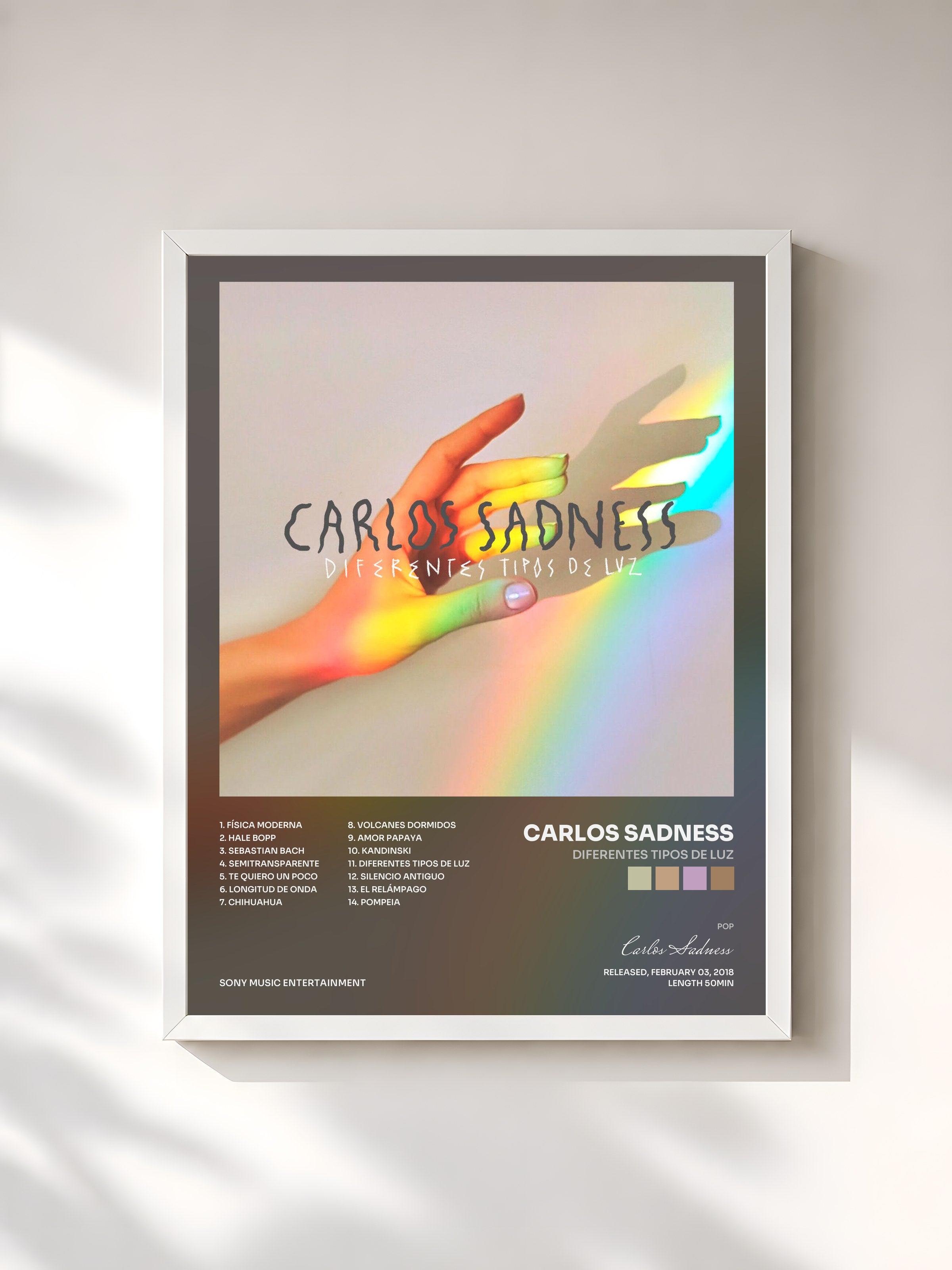 #blanc Tableau de l'album Diferentes Tipos de Luz de Carlos Sadness, cadre blanc, imprimé et encadré en France