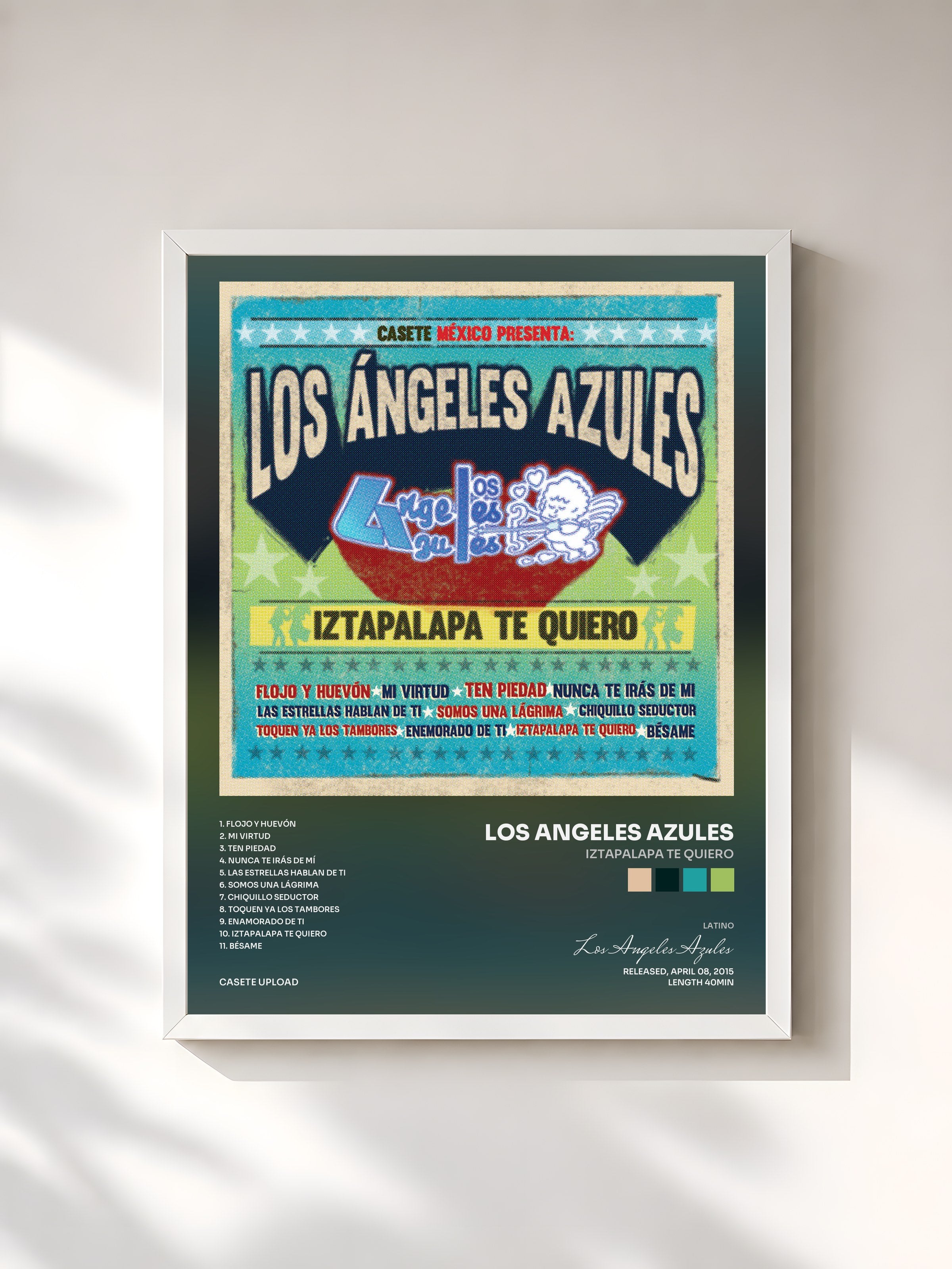 #blanc Tableau de l'album Iztapalapa Te Quiero de Los Angeles Azules, cadre blanc, imprimé et encadré en France