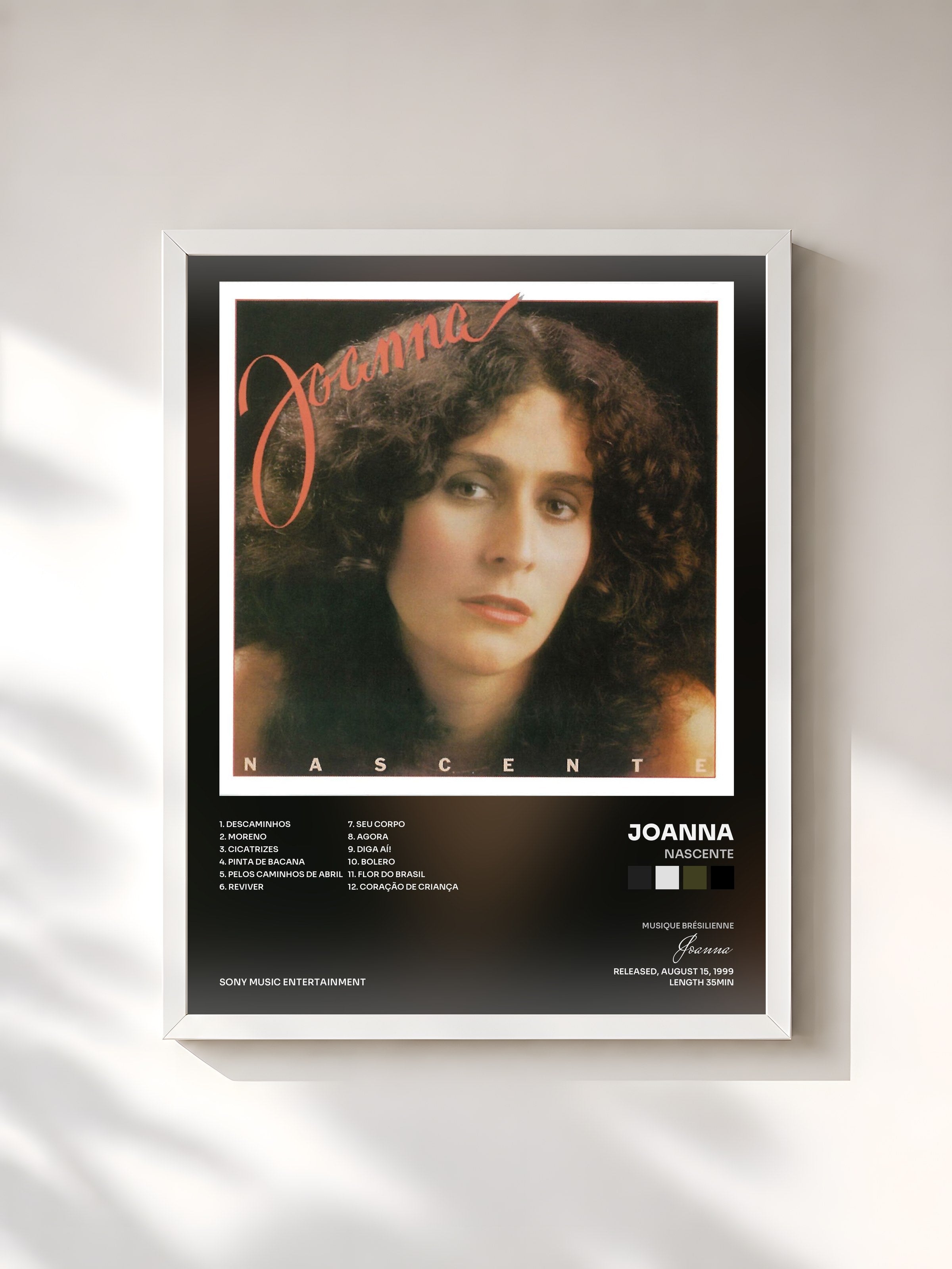 #blanc Tableau de l'album Nascente de Joanna, cadre blanc, imprimé et encadré en France