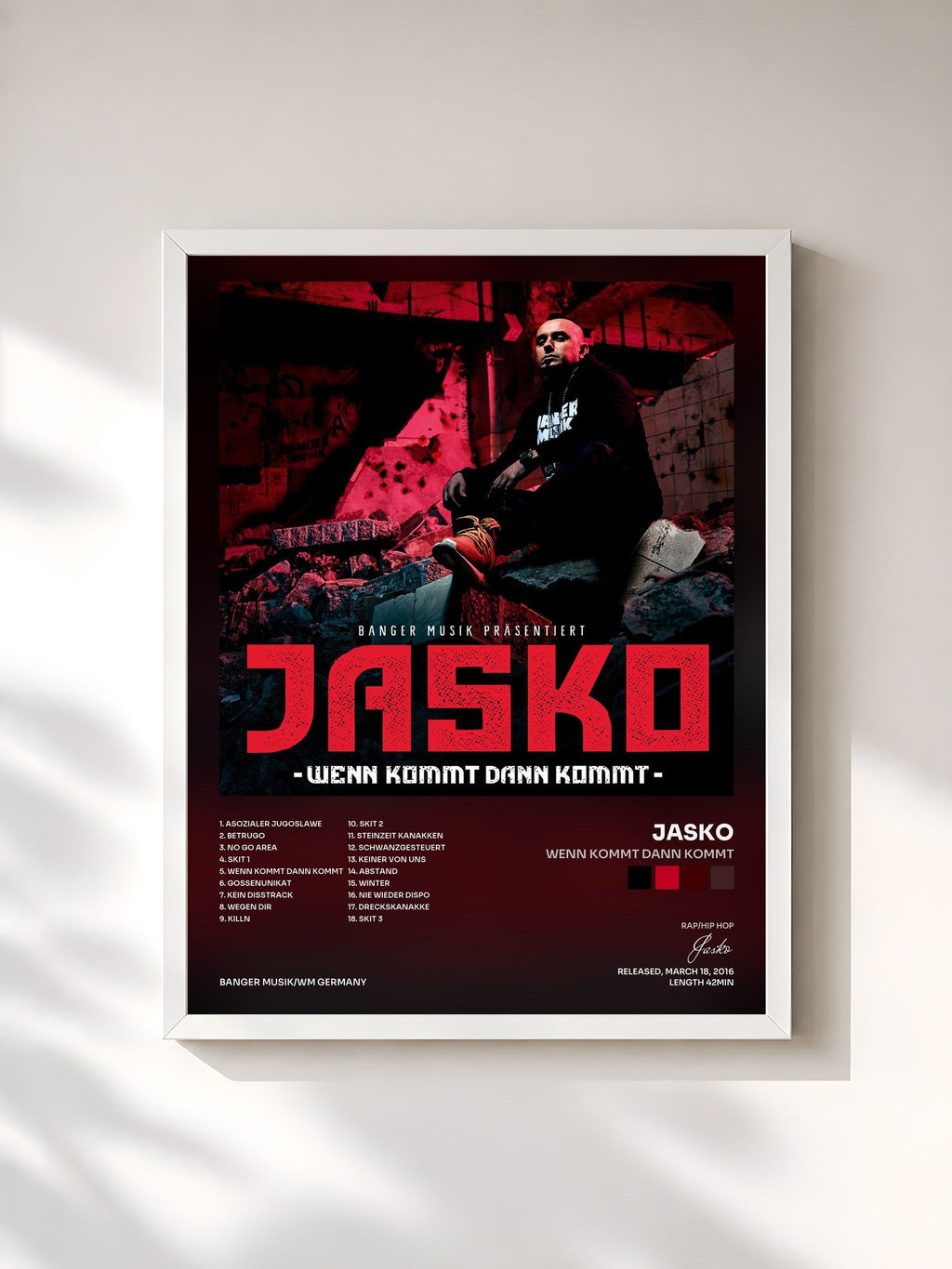 #blanc Wenn kommt dann kommt von Jasko als gerahmter Kunstdruck, weißer Rahmen, gedruckt und gerahmt in Frankreich