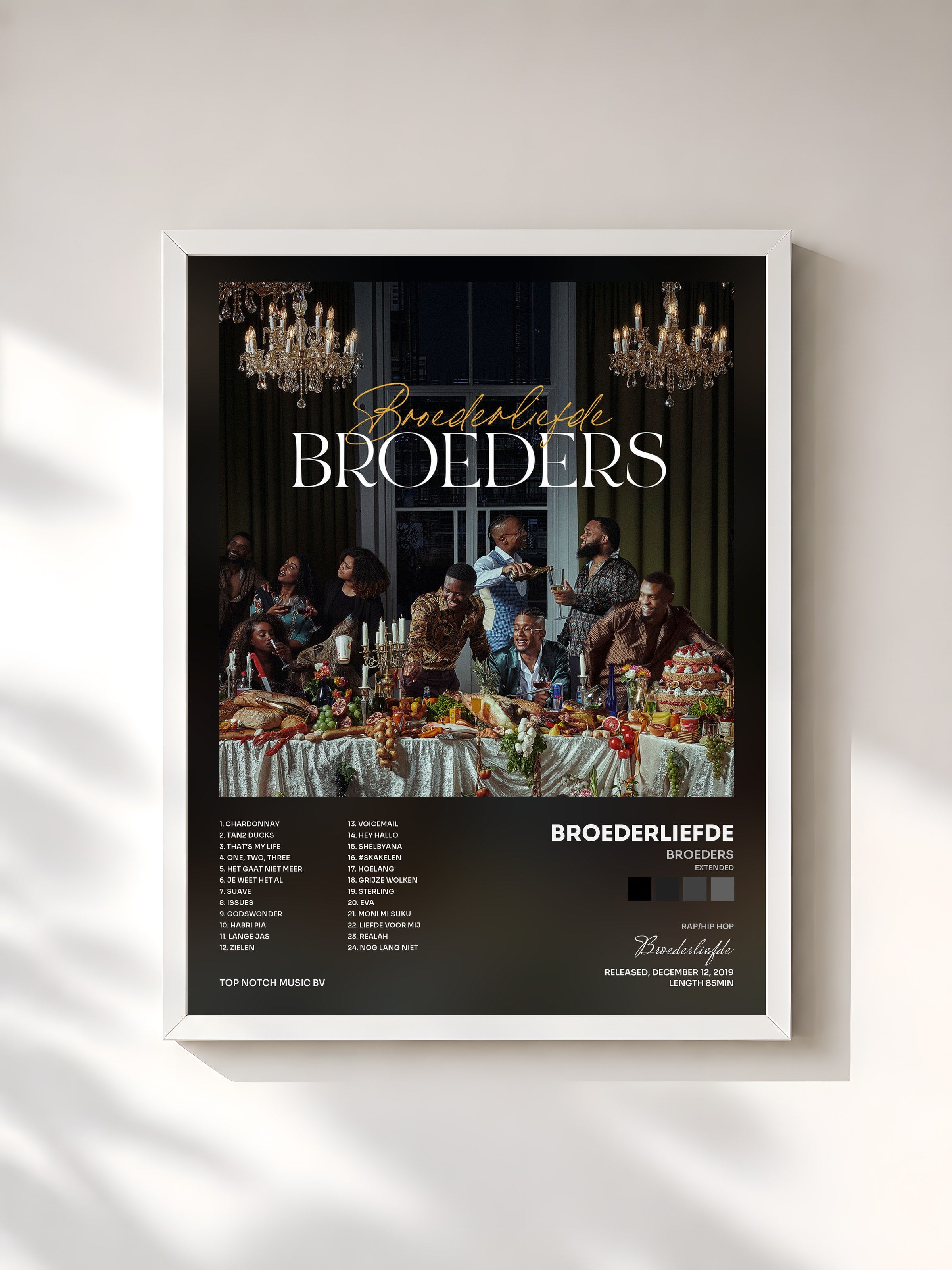 #blanc Tableau de l'album Broeders (Extended) de Broederliefde, cadre blanc, imprimé et encadré en France