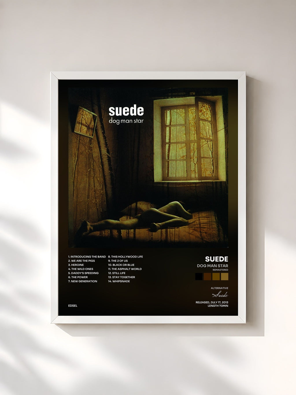 #blanc Tableau de l'album Dog Man Star (Remastered) de Suede, cadre blanc, imprimé et encadré en France