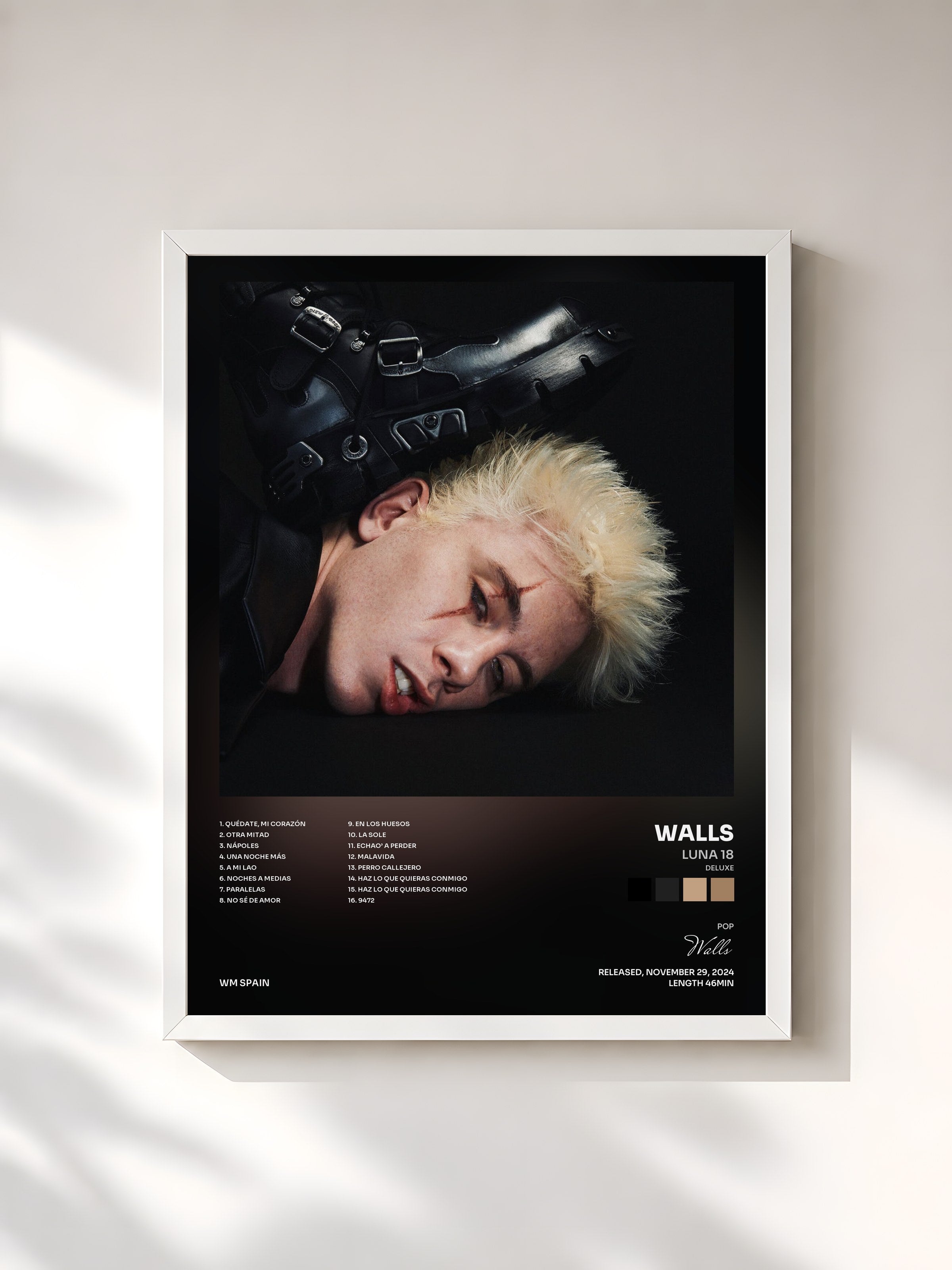 #blanc Tableau de l'album LUNA 18 (Deluxe) de Walls, cadre blanc, imprimé et encadré en France