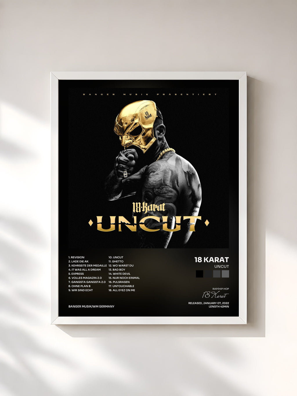 #blanc UNCUT by 18 Karat as a framed art print, white frame, printed and framed in France