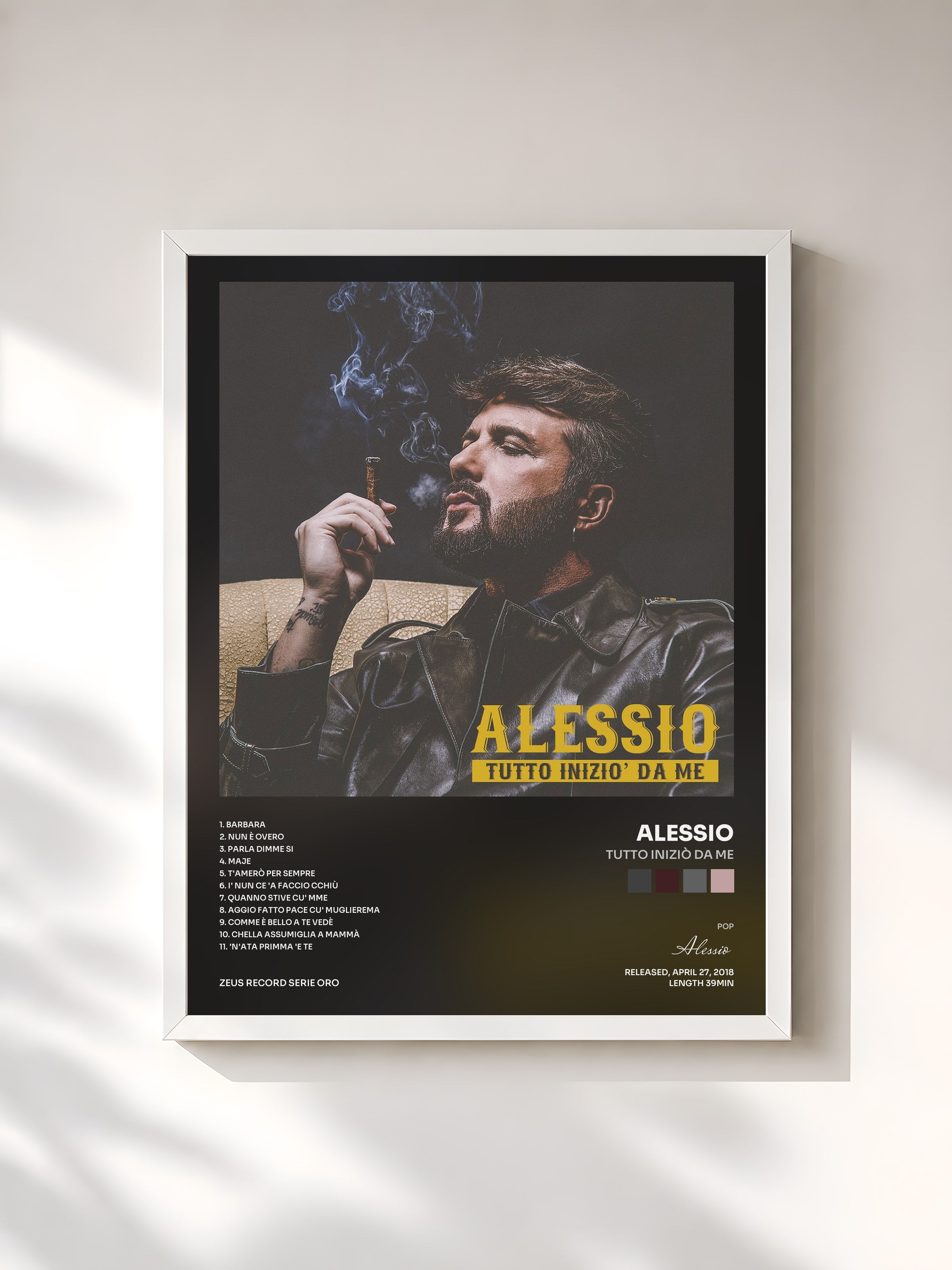 #blanc Tableau de l'album Tutto iniziò da me de Alessio, cadre blanc, imprimé et encadré en France