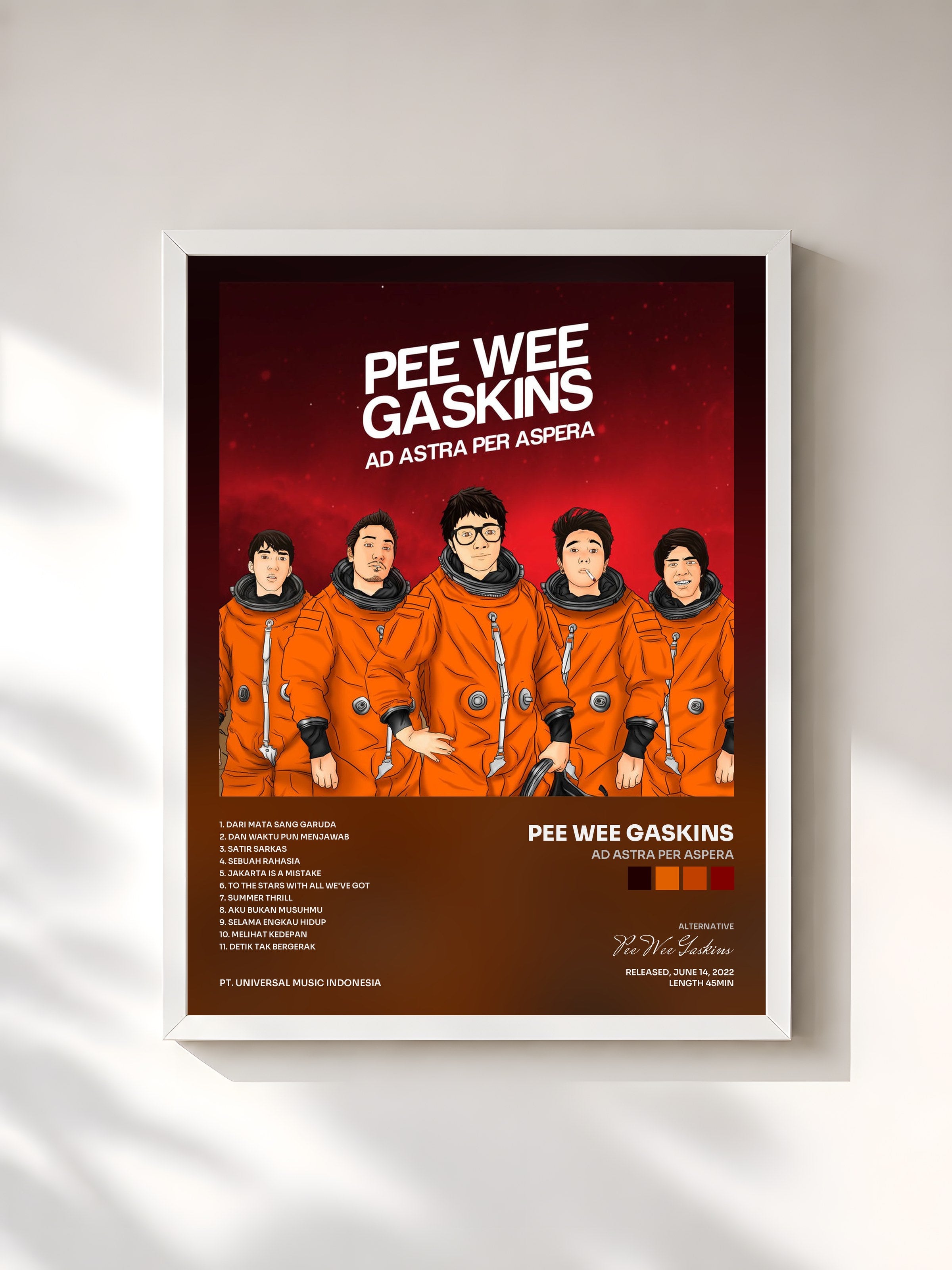 #blanc Tableau de l'album Ad Astra Per Aspera de Pee Wee Gaskins, cadre blanc, imprimé et encadré en France