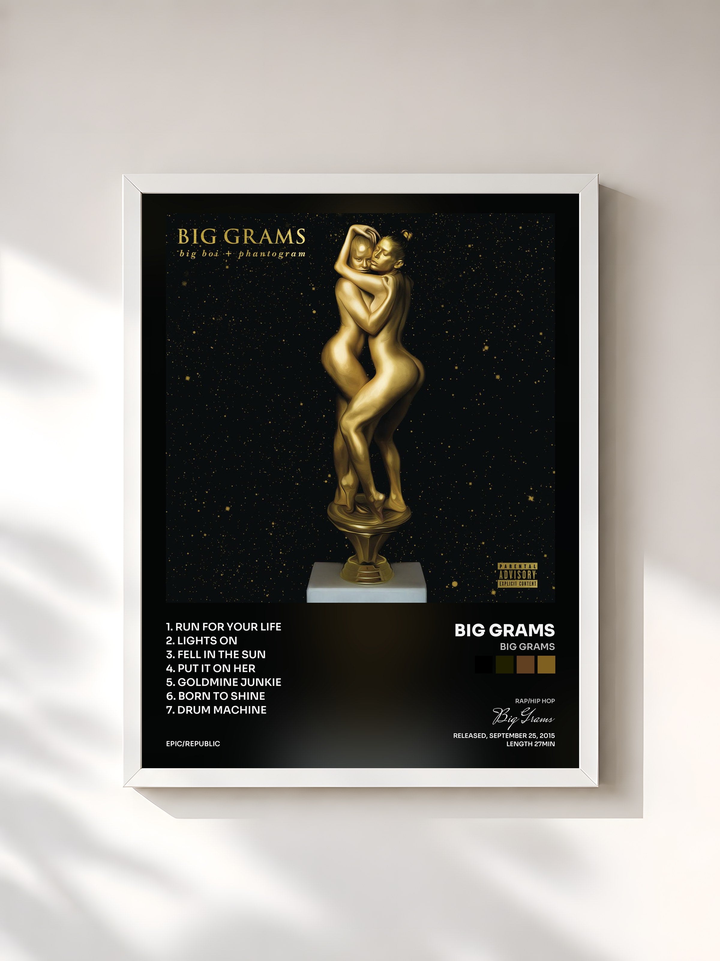 #blanc Tableau de l'album Big Grams de Big Grams, cadre blanc, imprimé et encadré en France