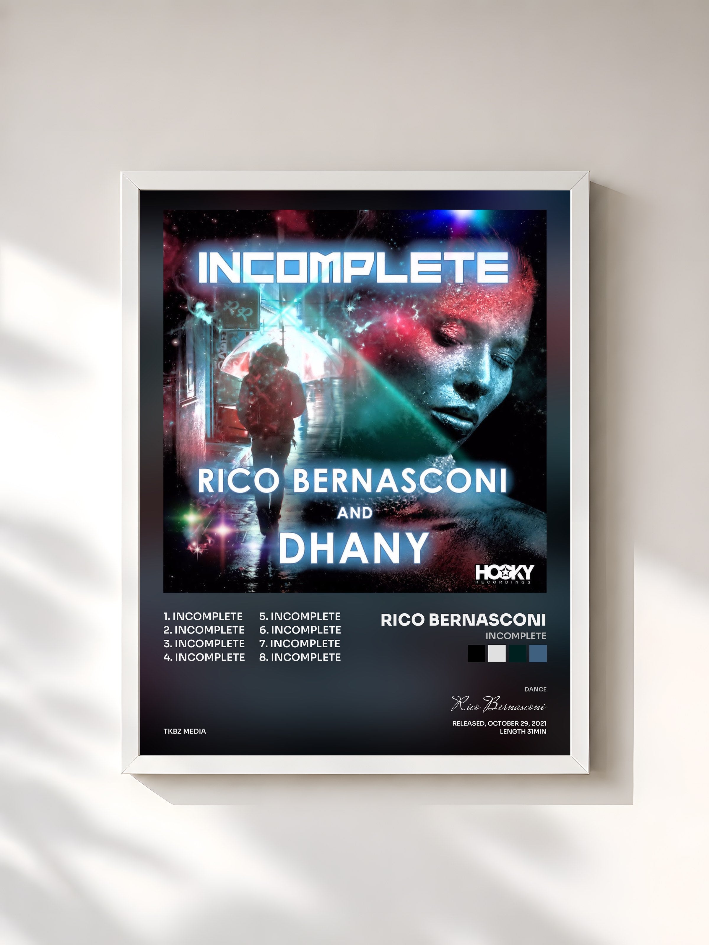 #blanc Tableau de l'album Incomplete de Rico Bernasconi, cadre blanc, imprimé et encadré en France