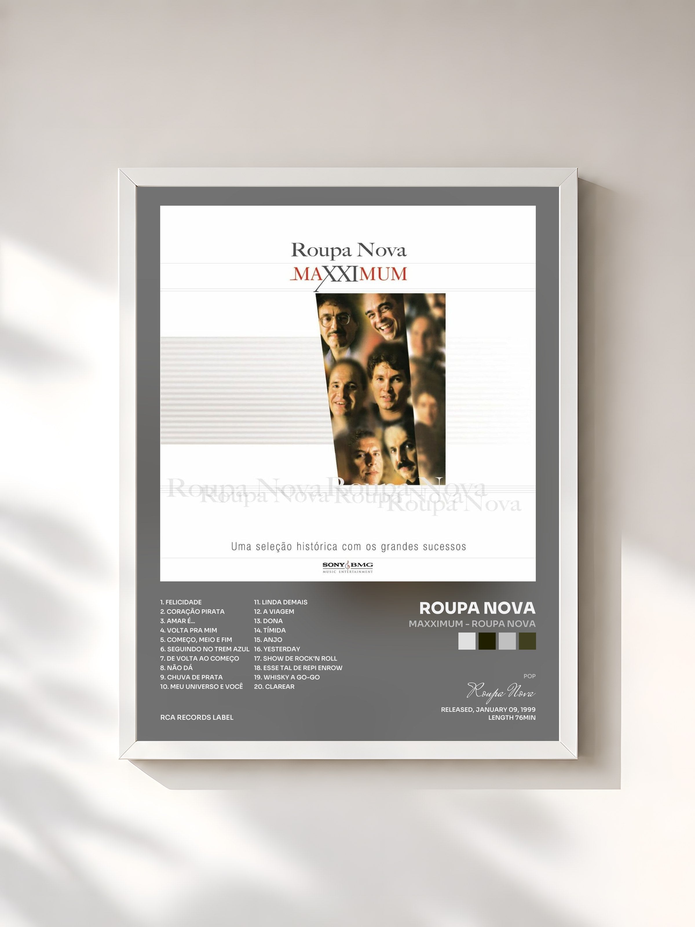 #blanc Tableau de l'album Maxximum - Roupa Nova de Roupa Nova, cadre blanc, imprimé et encadré en France