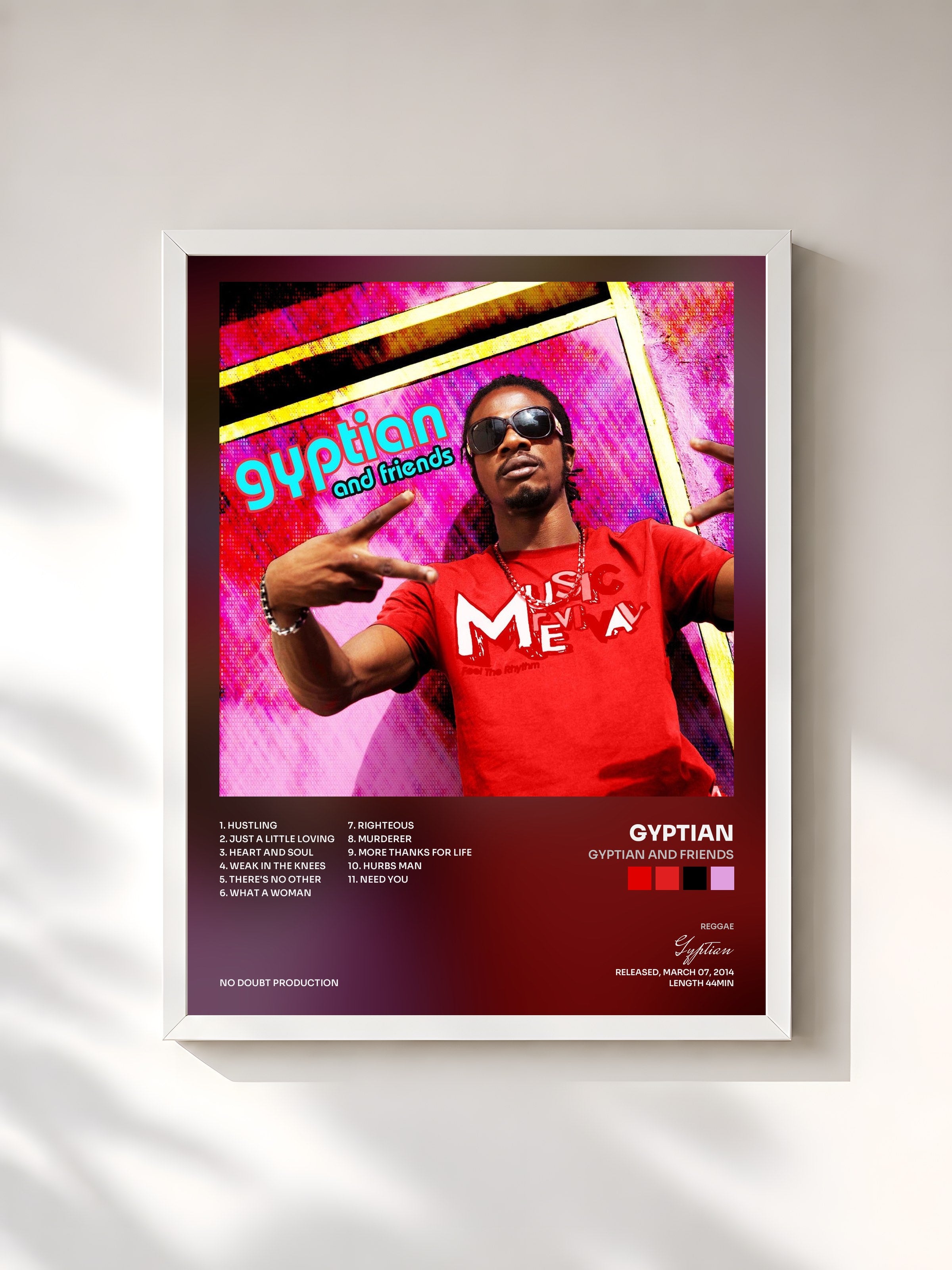 #blanc Tableau de l'album Gyptian And Friends de Gyptian, cadre blanc, imprimé et encadré en France
