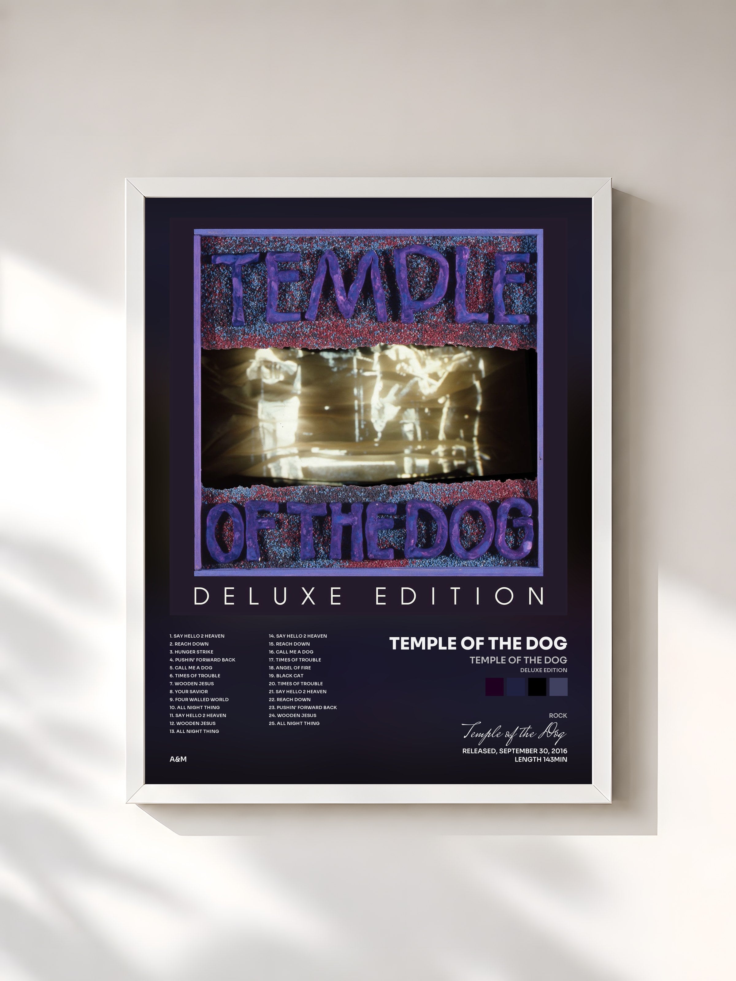 #blanc Tableau de l'album Temple Of The Dog (Deluxe Edition) de Temple of the Dog, cadre blanc, imprimé et encadré en France
