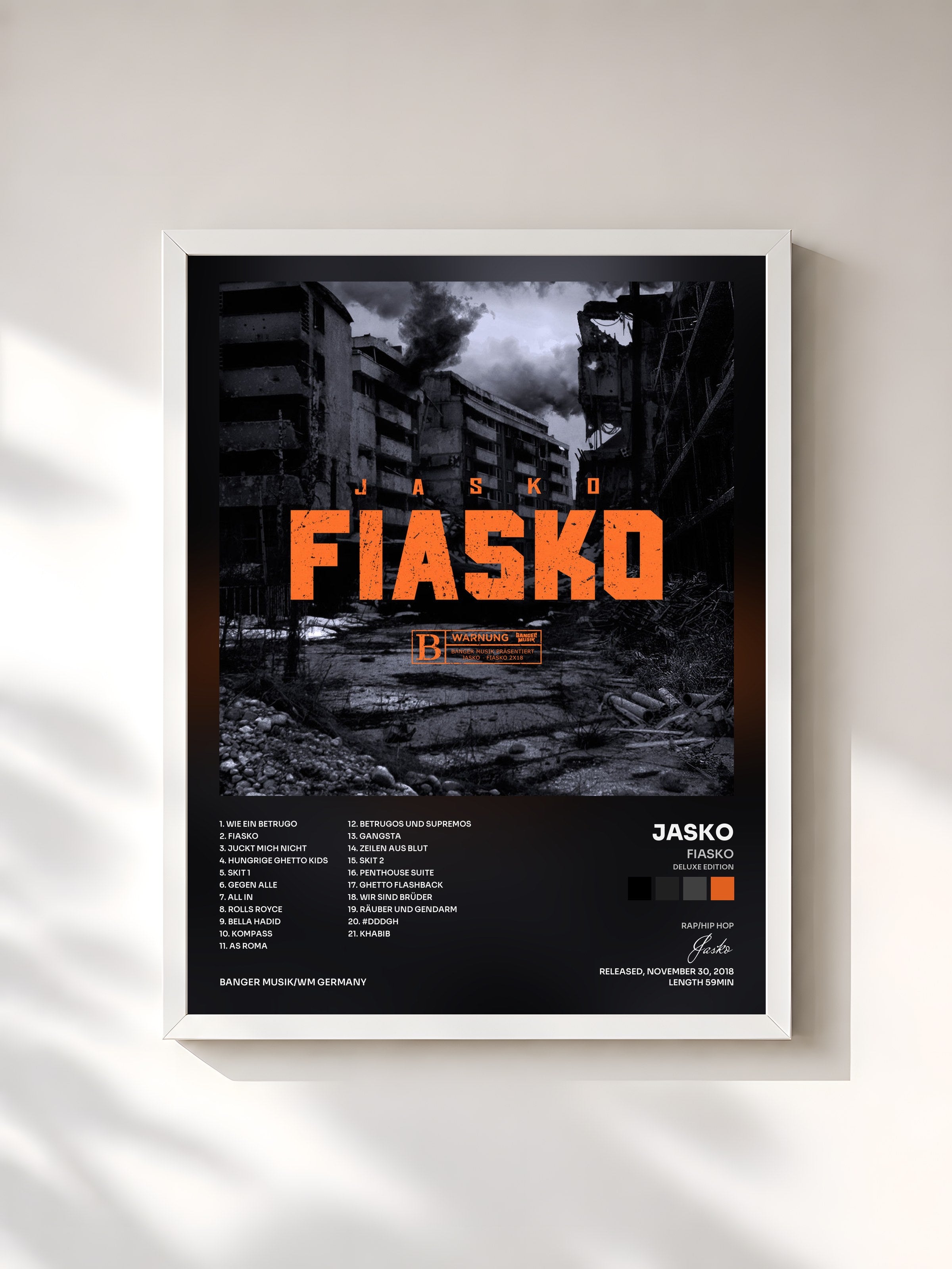 #blanc Tableau de l'album Fiasko (Deluxe Edition) de Jasko, cadre blanc, imprimé et encadré en France