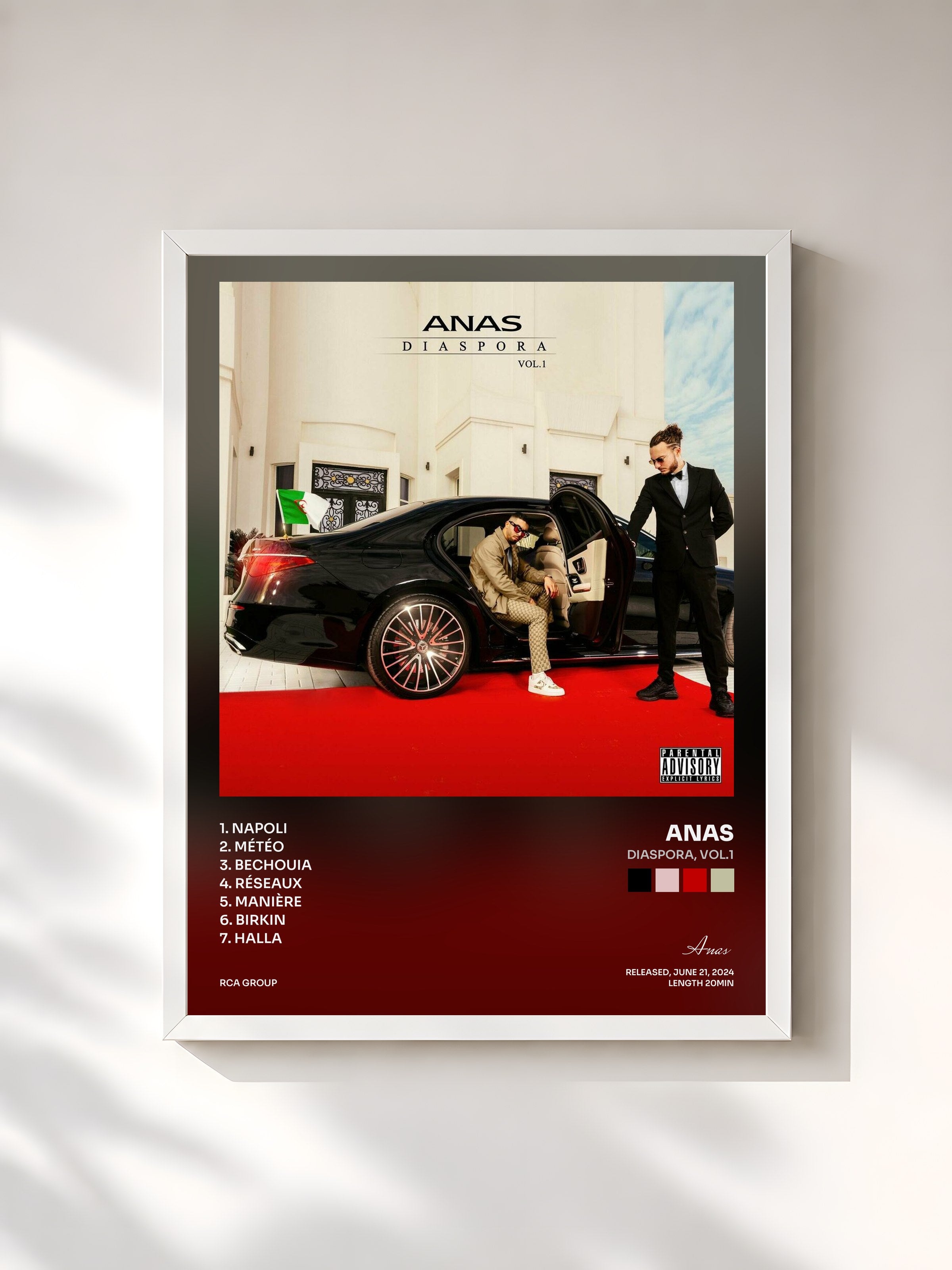 #blanc Tableau de l'album Diaspora, Vol.1 de Anas, cadre blanc, imprimé et encadré en France