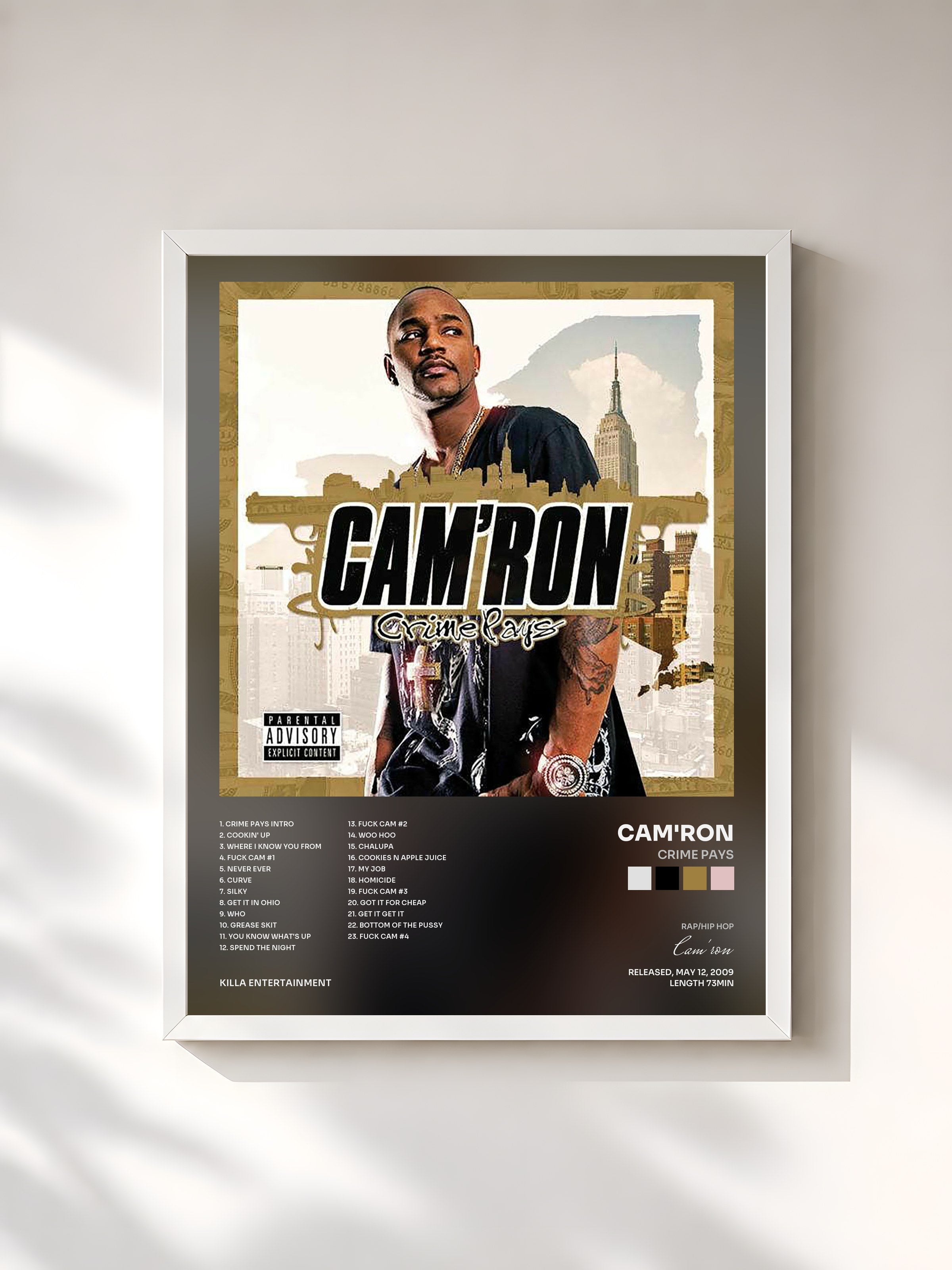 #blanc Tableau de l'album Crime Pays de Cam'ron, cadre blanc, imprimé et encadré en France