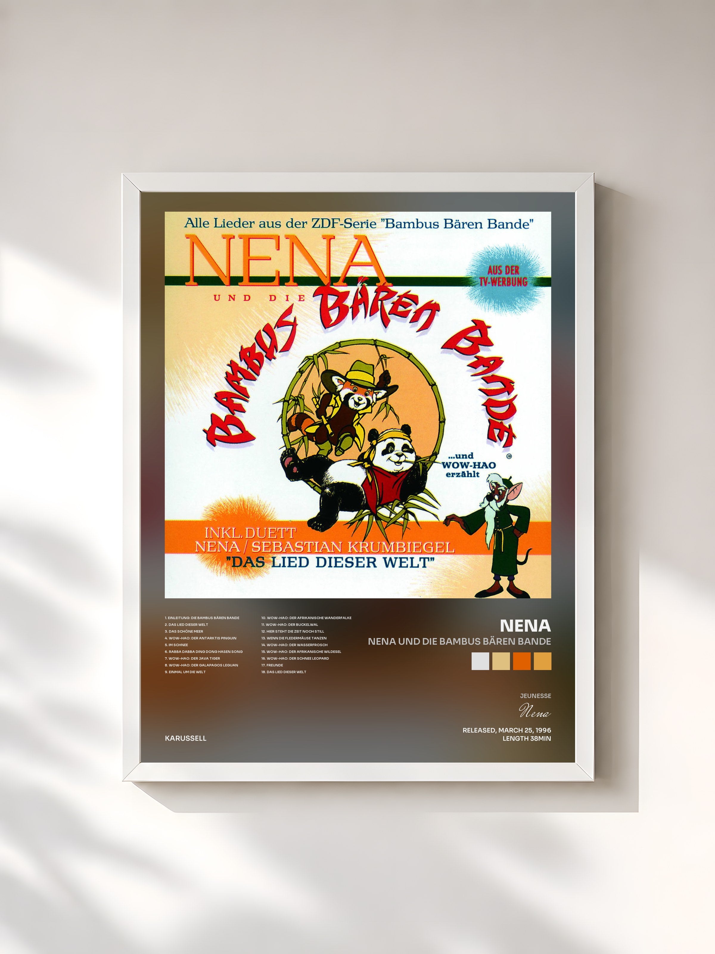 #blanc Tableau de l'album Nena Und Die Bambus Bären Bande de Nena, cadre blanc, imprimé et encadré en France