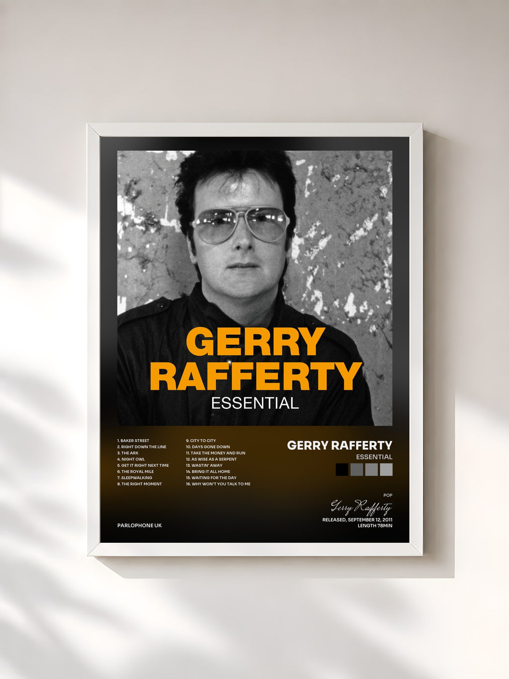#blanc Essential by Gerry Rafferty as a framed art print, white frame, printed and framed in France