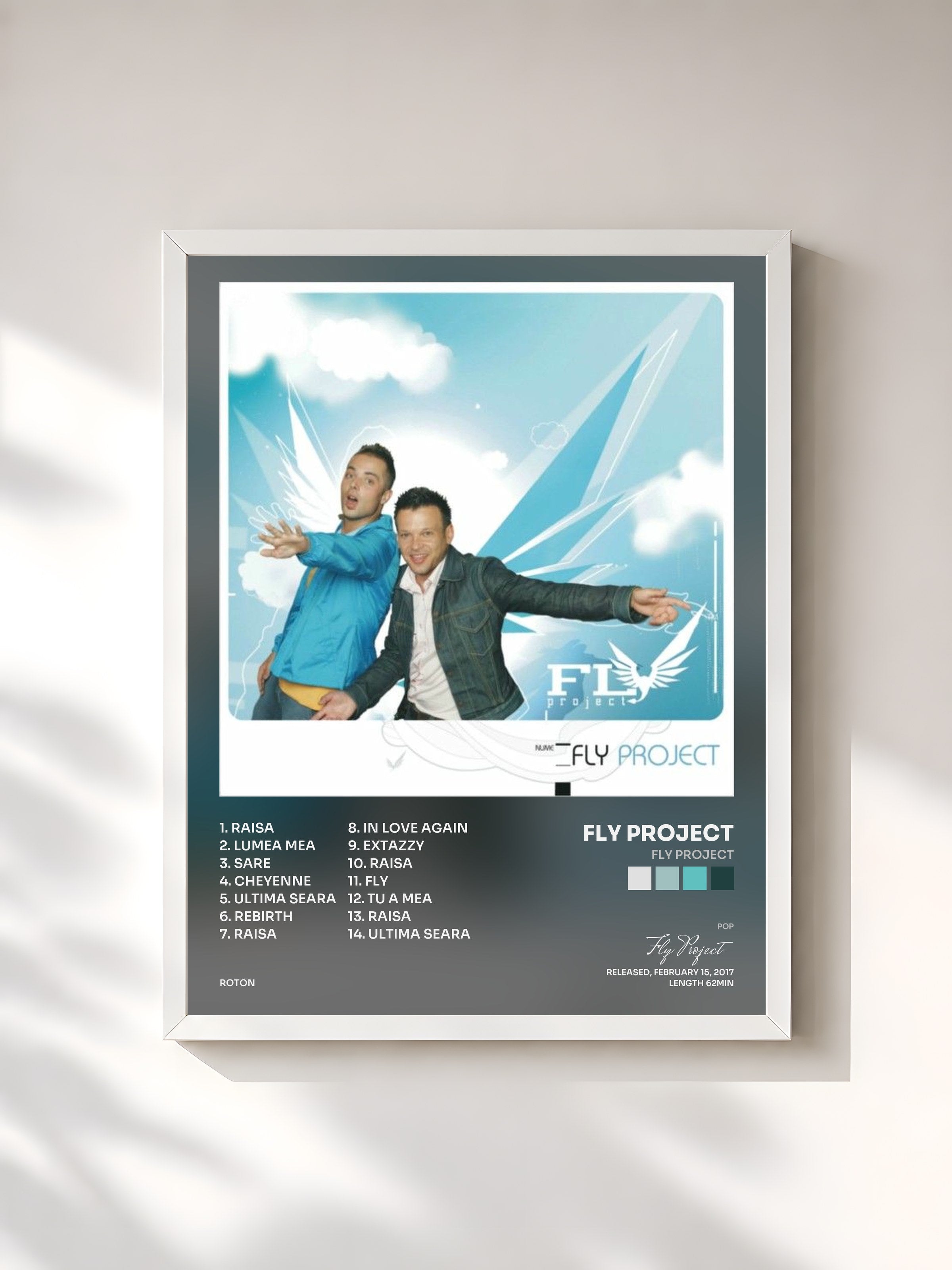 #blanc Tableau de l'album Fly Project de Fly Project, cadre blanc, imprimé et encadré en France