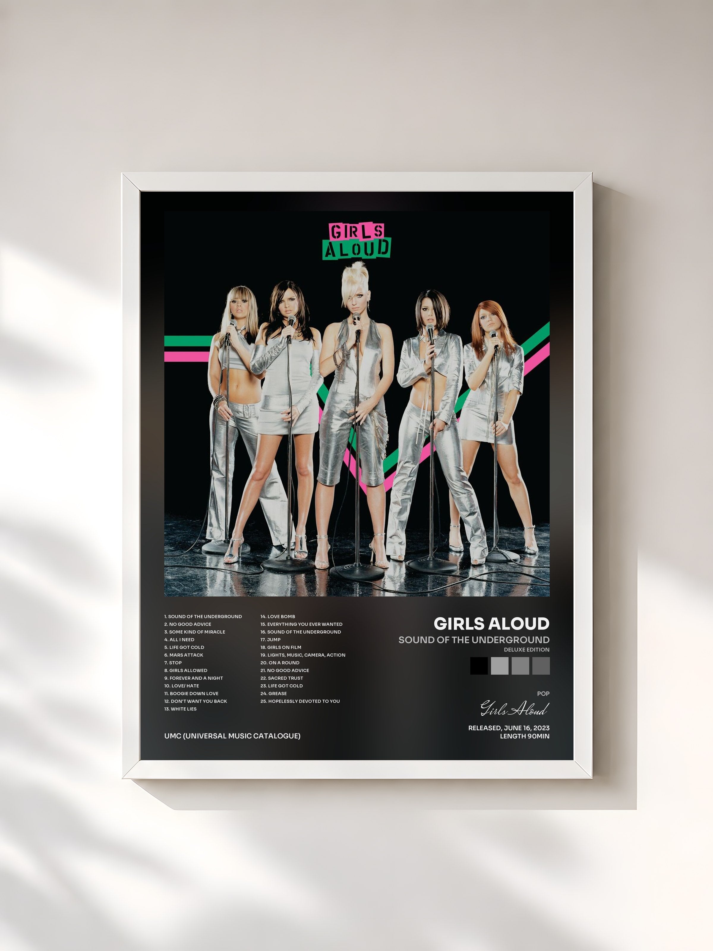 #blanc Tableau de l'album Sound Of The Underground (Deluxe Edition) de Girls Aloud, cadre blanc, imprimé et encadré en France