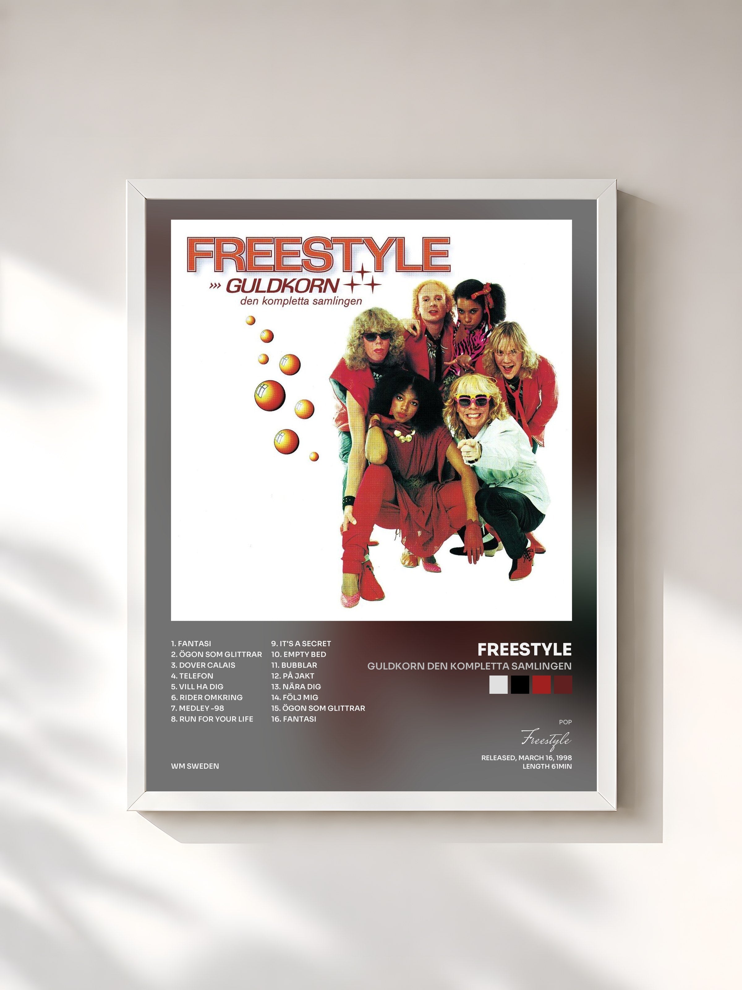 #blanc Tableau de l'album Guldkorn Den Kompletta Samlingen de Freestyle, cadre blanc, imprimé et encadré en France