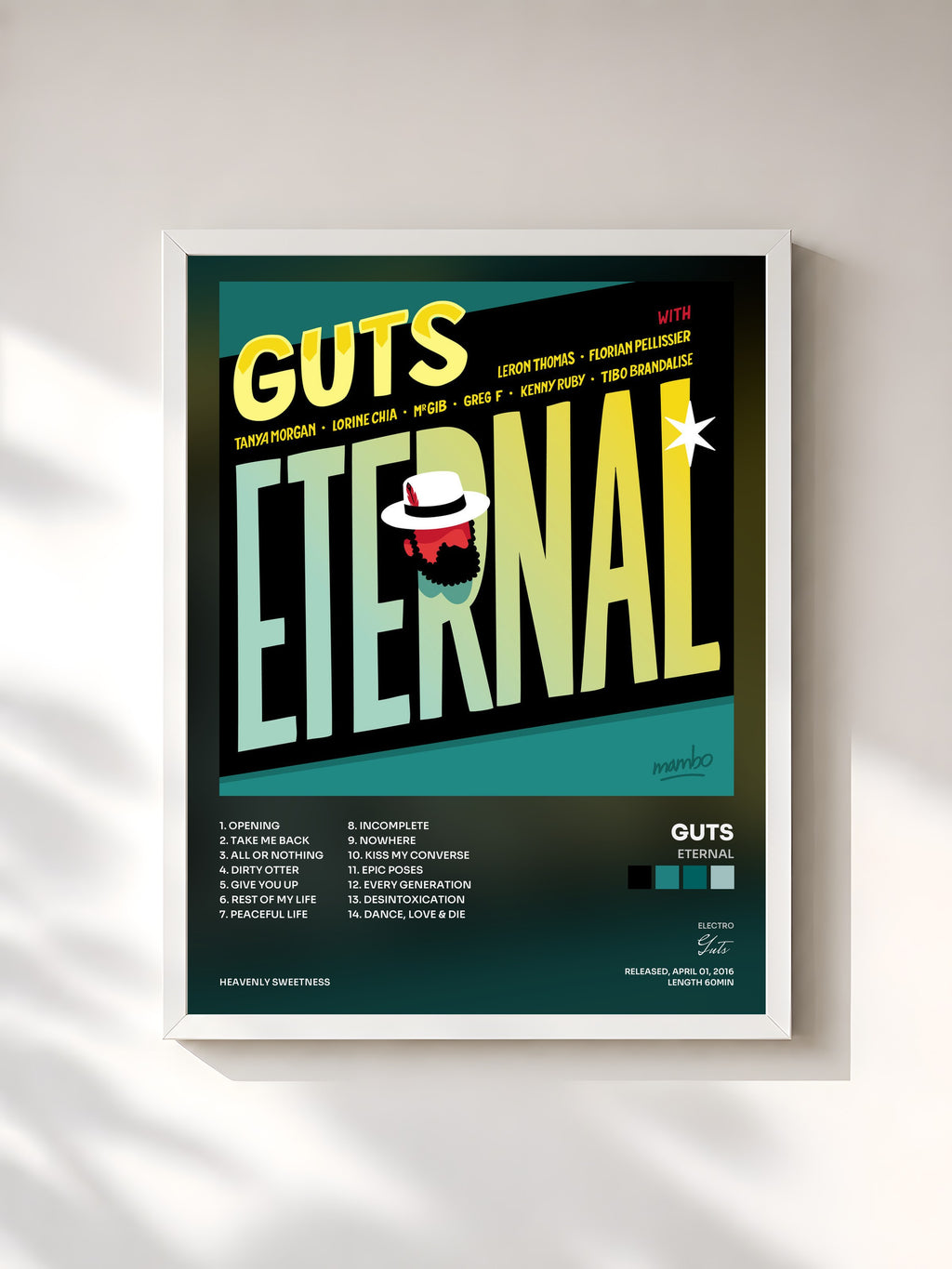 #blanc Eternal by Guts as a framed art print, white frame, printed and framed in France