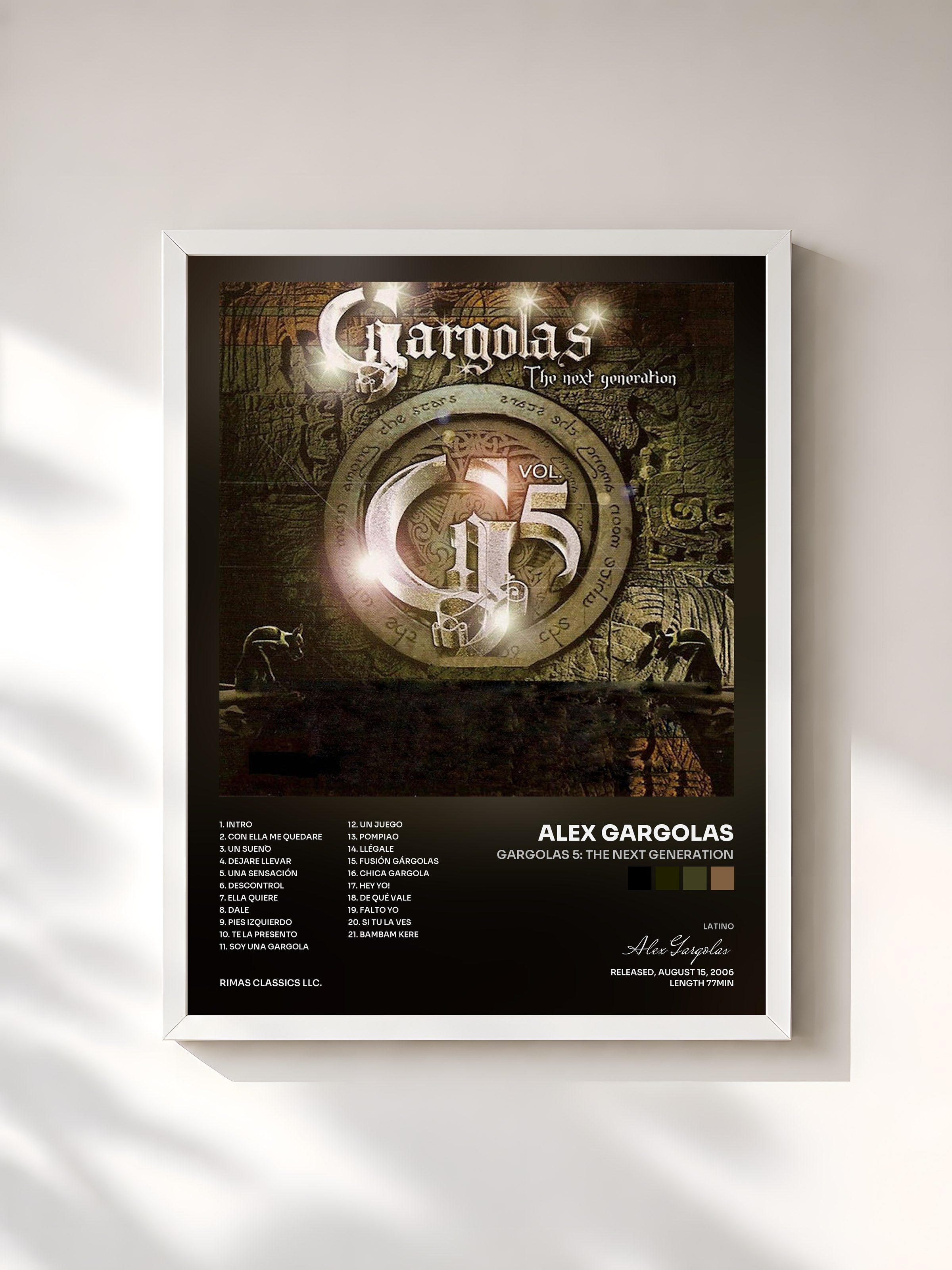 #blanc Tableau de l'album Gargolas 5: The Next Generation de Alex Gargolas, cadre blanc, imprimé et encadré en France