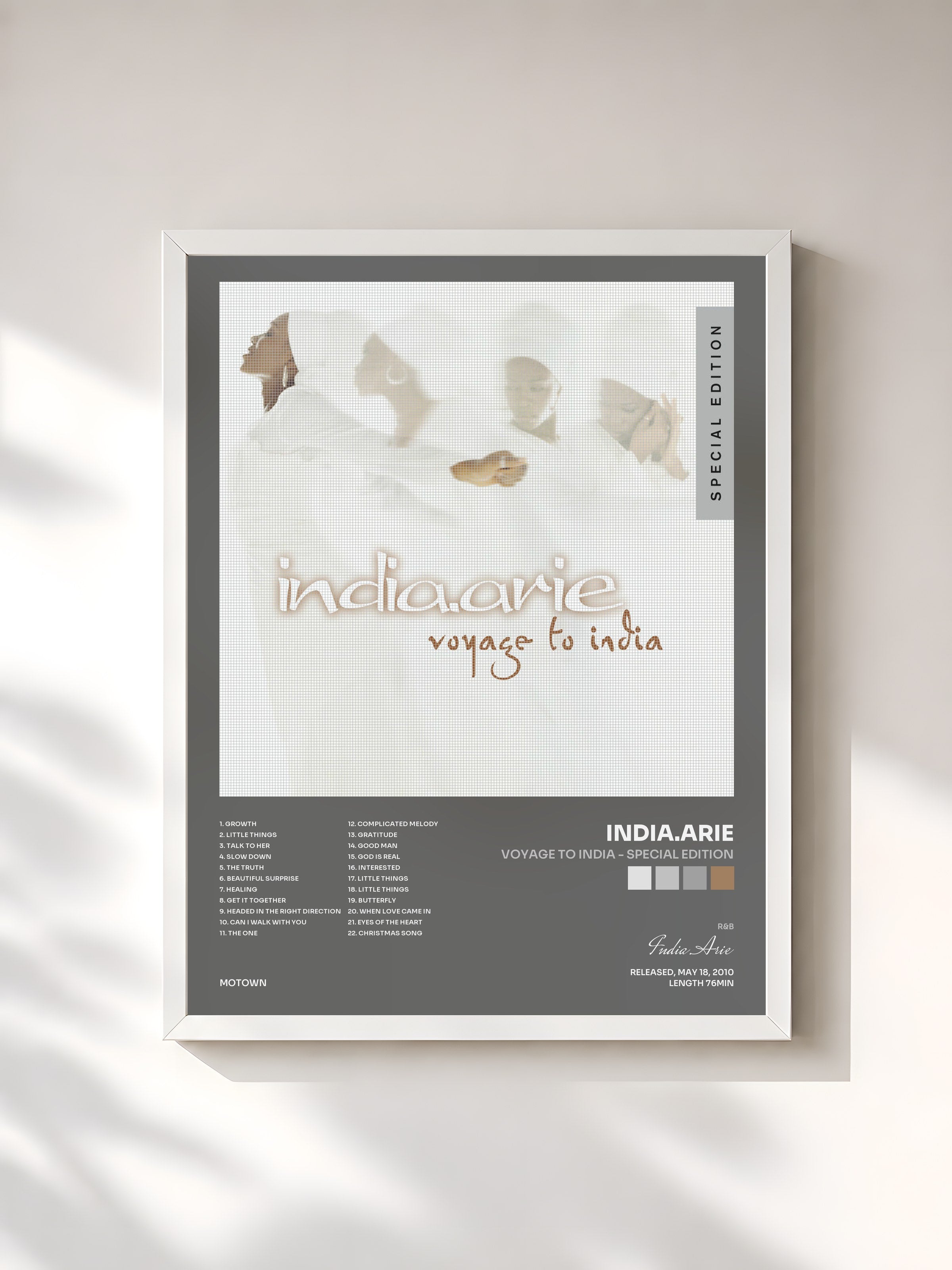 #blanc Tableau de l'album Voyage To India - Special Edition de India.Arie, cadre blanc, imprimé et encadré en France