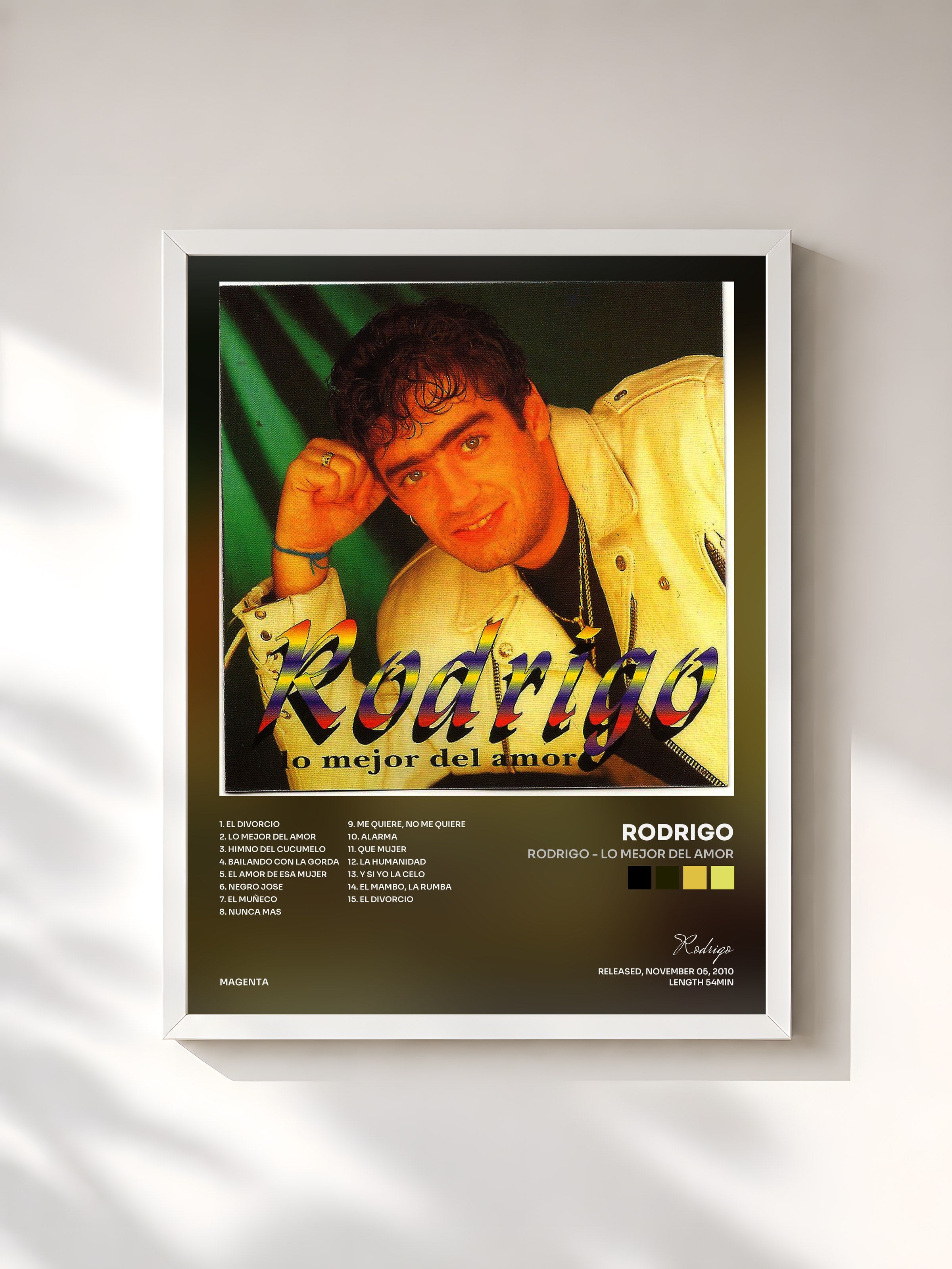 #blanc Tableau de l'album Rodrigo - Lo mejor del amor de Rodrigo, cadre blanc, imprimé et encadré en France