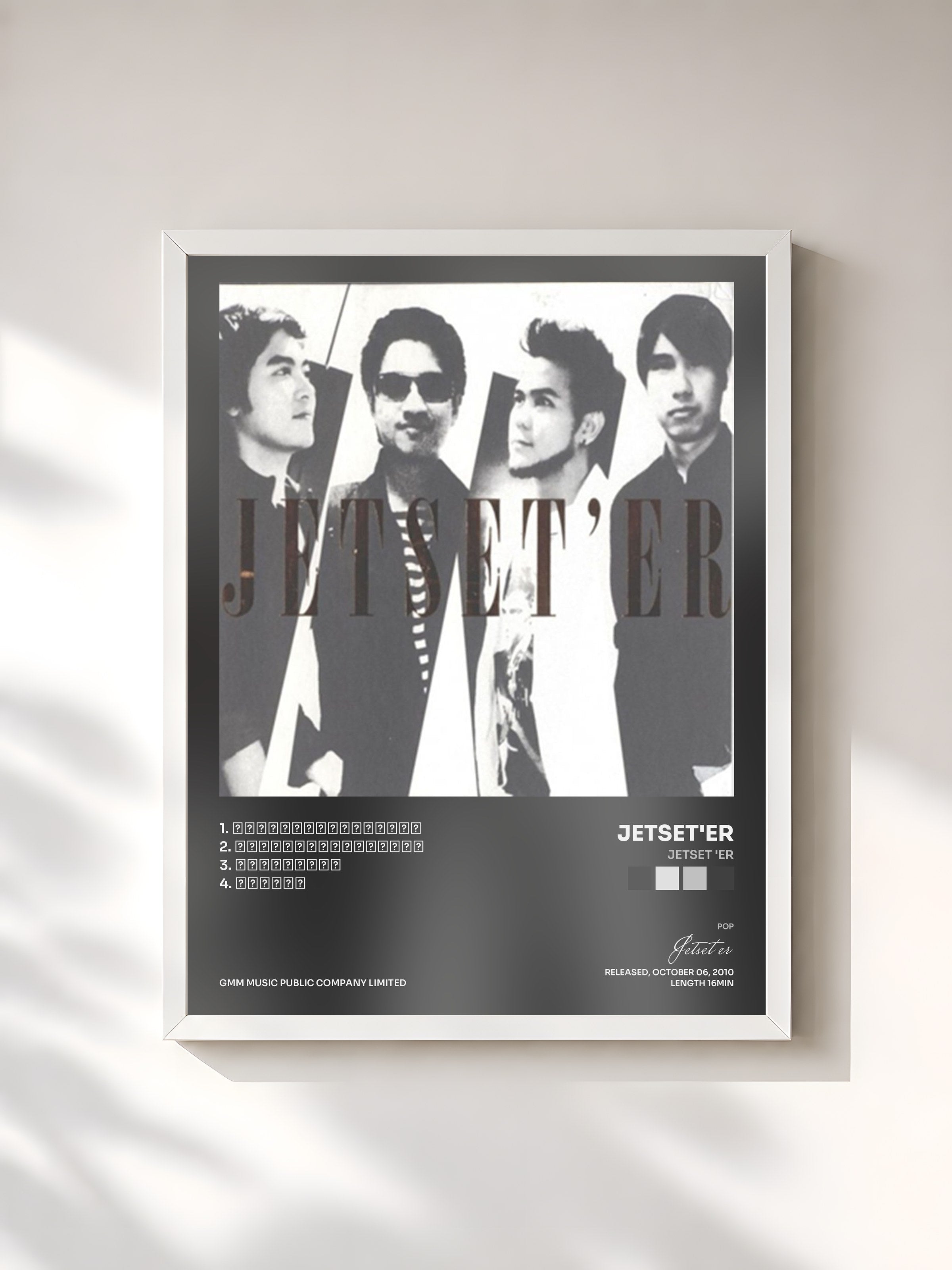 #blanc Tableau de l'album JETSET 'ER de Jetset'er, cadre blanc, imprimé et encadré en France