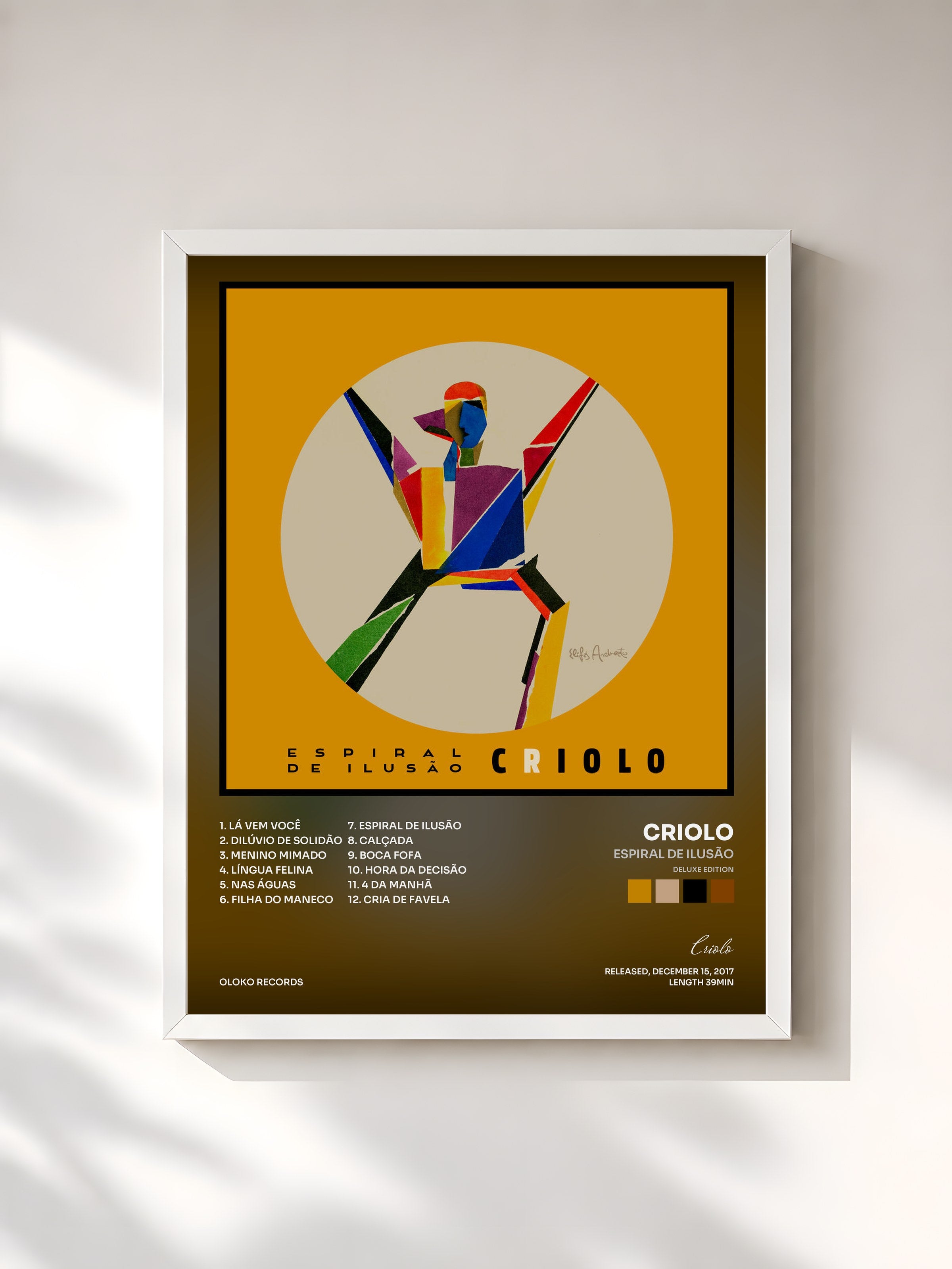 #blanc Tableau de l'album Espiral de Ilusão (Deluxe Edition) de Criolo, cadre blanc, imprimé et encadré en France