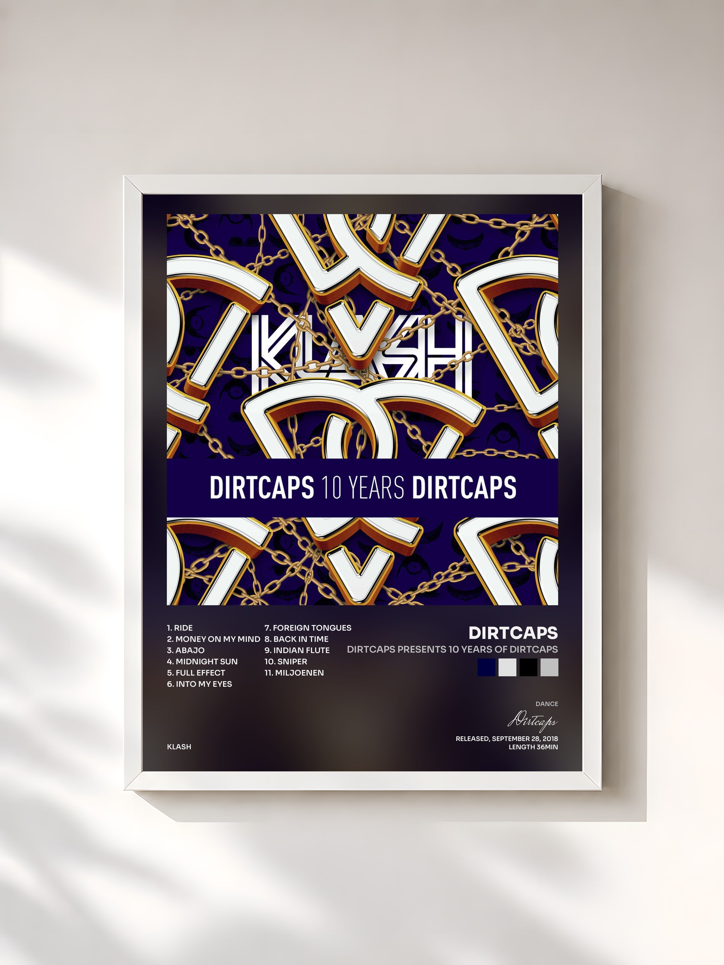 #blanc Tableau de l'album Dirtcaps presents 10 Years Of Dirtcaps de Dirtcaps, cadre blanc, imprimé et encadré en France
