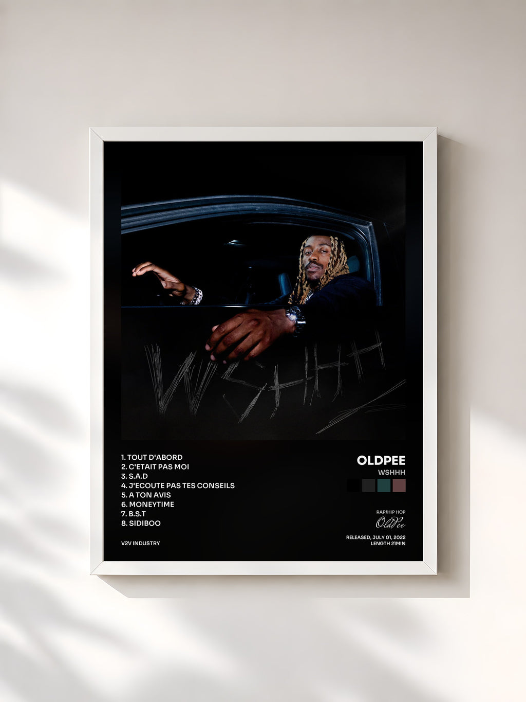 #blanc WSHHH by OldPee as a framed art print, white frame, printed and framed in France