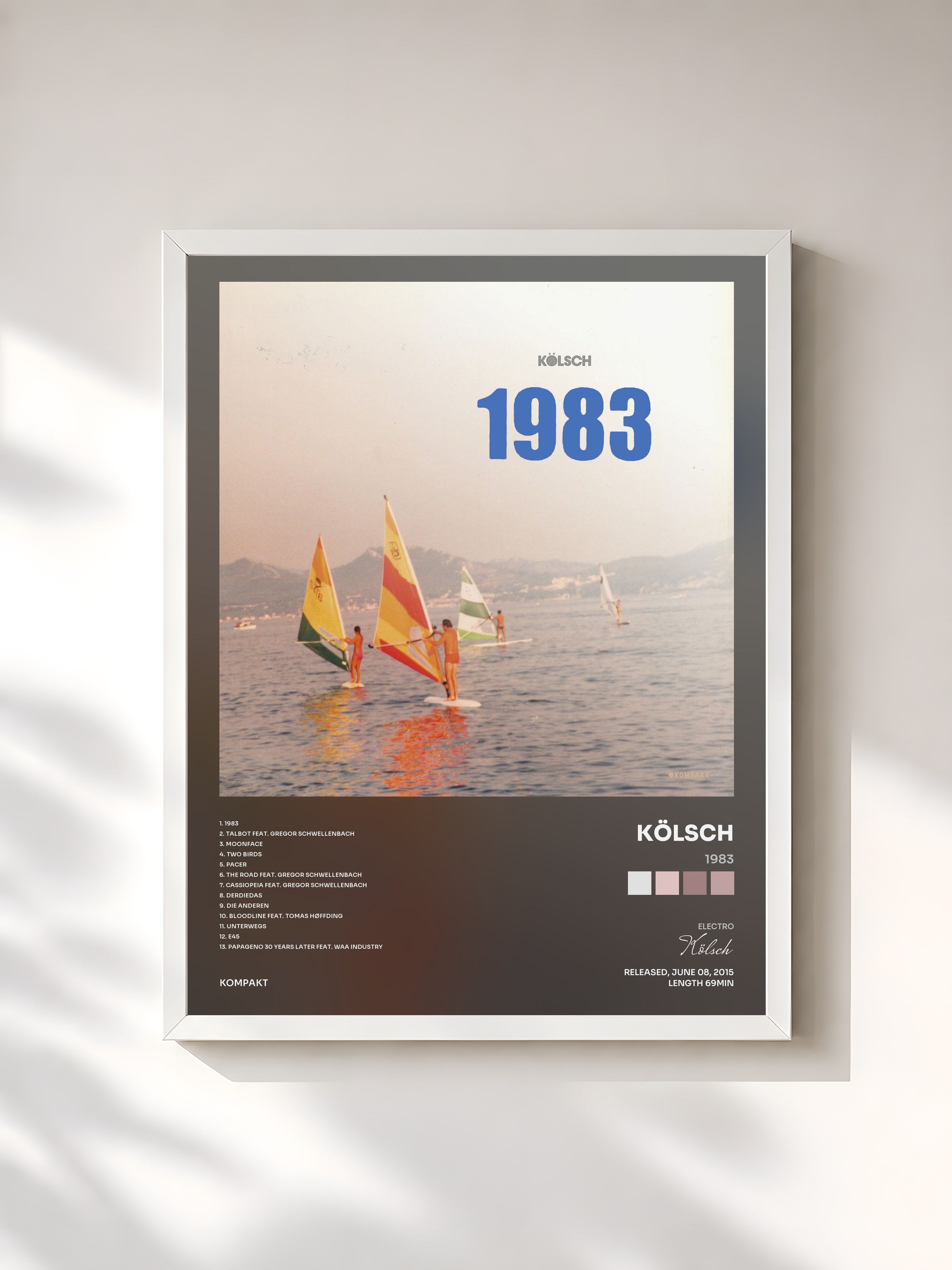 #blanc Tableau de l'album 1983 de Kölsch, cadre blanc, imprimé et encadré en France