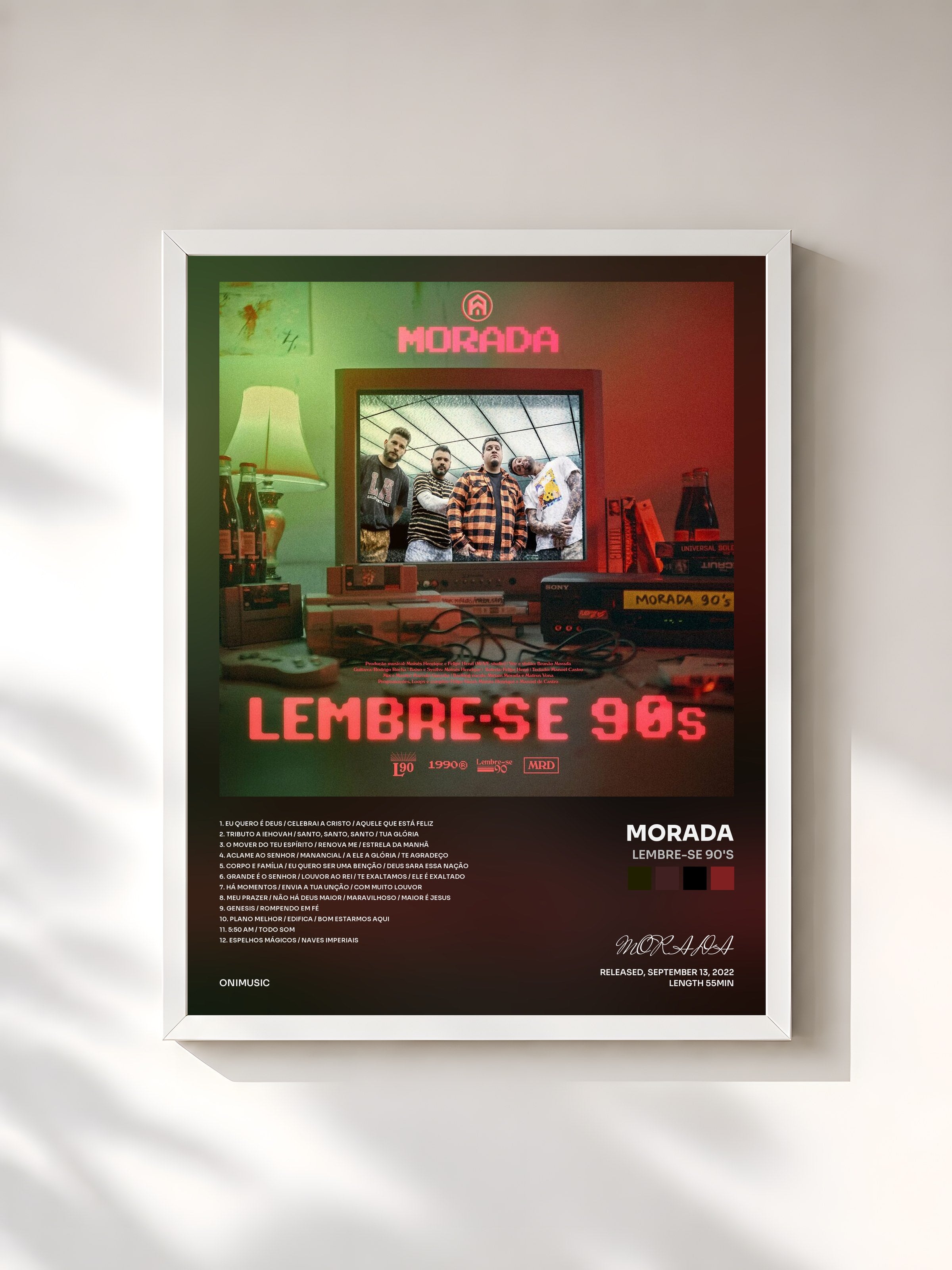 #blanc Tableau de l'album Lembre-se 90's de MORADA, cadre blanc, imprimé et encadré en France