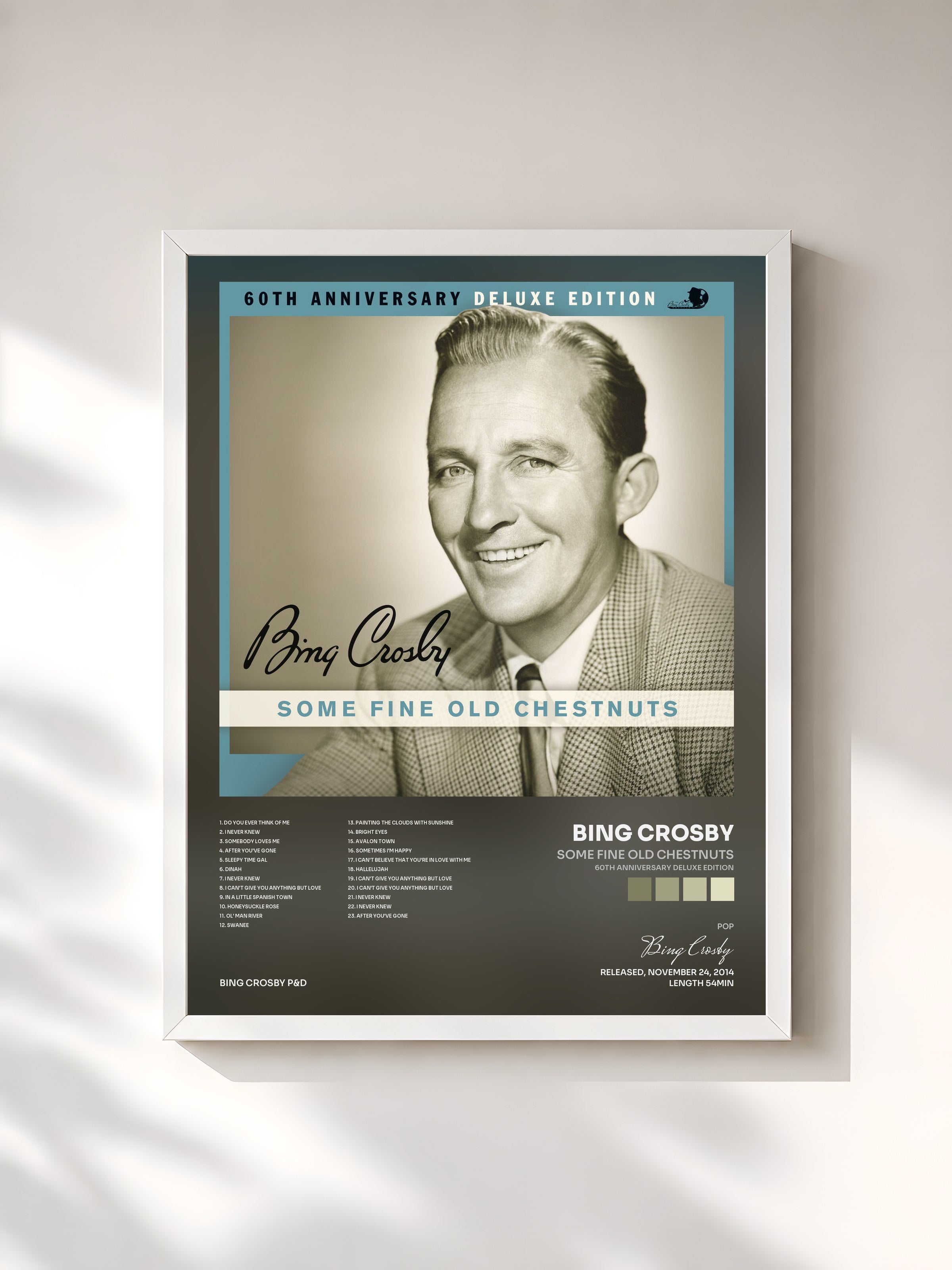 #blanc Tableau de l'album Some Fine Old Chestnuts (60th Anniversary Deluxe Edition) de Bing Crosby, cadre blanc, imprimé et encadré en France
